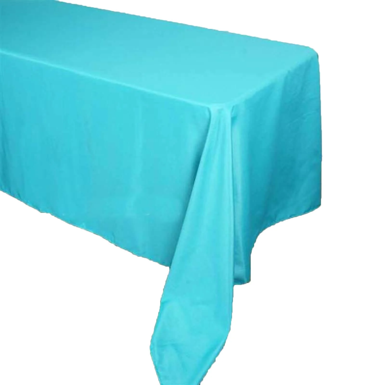 Polyester Rectangle Tablecloth 90"x156" Turquoise with Seamless Finish - Image 7