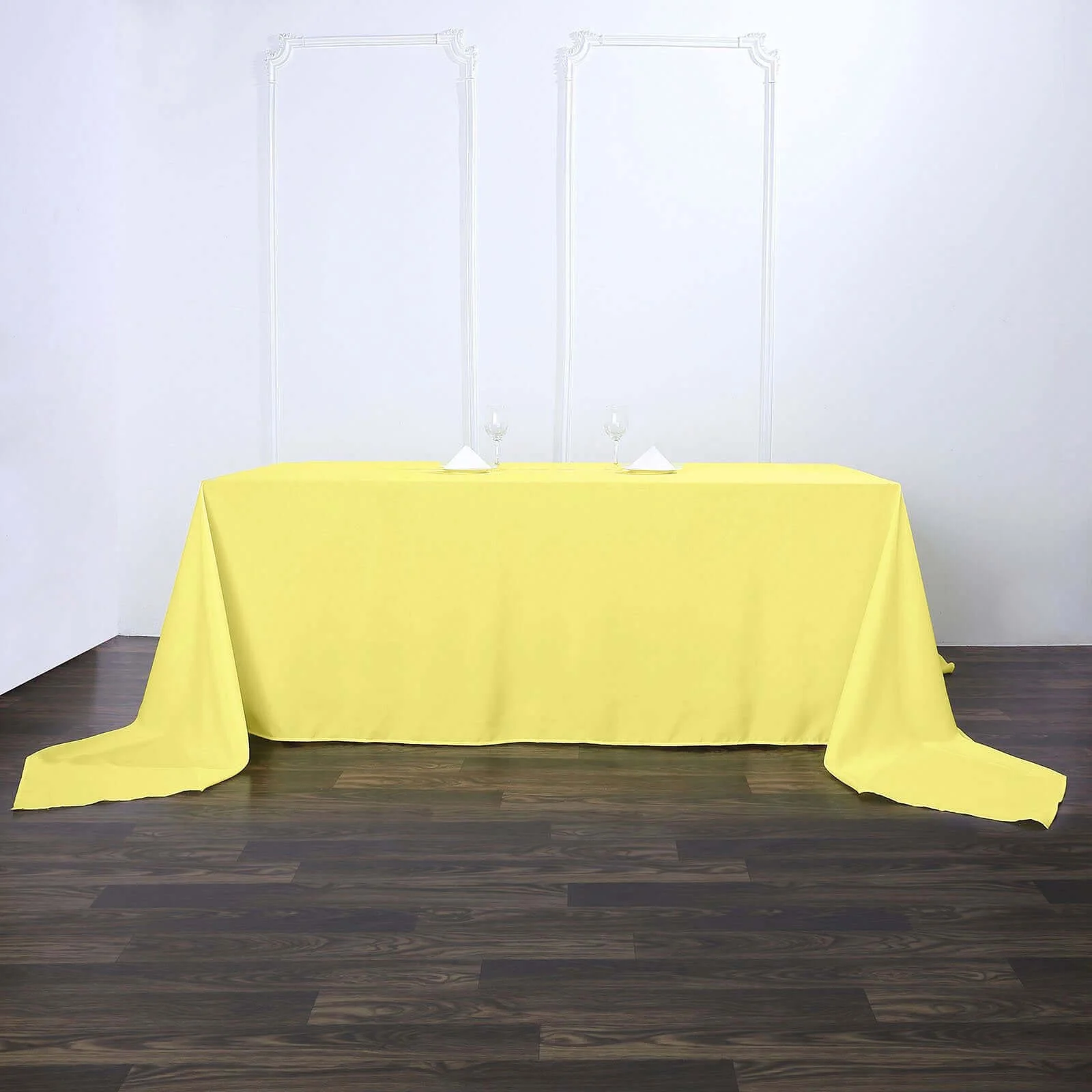 Polyester Rectangle Tablecloth 90"x156" Yellow with Seamless Finish