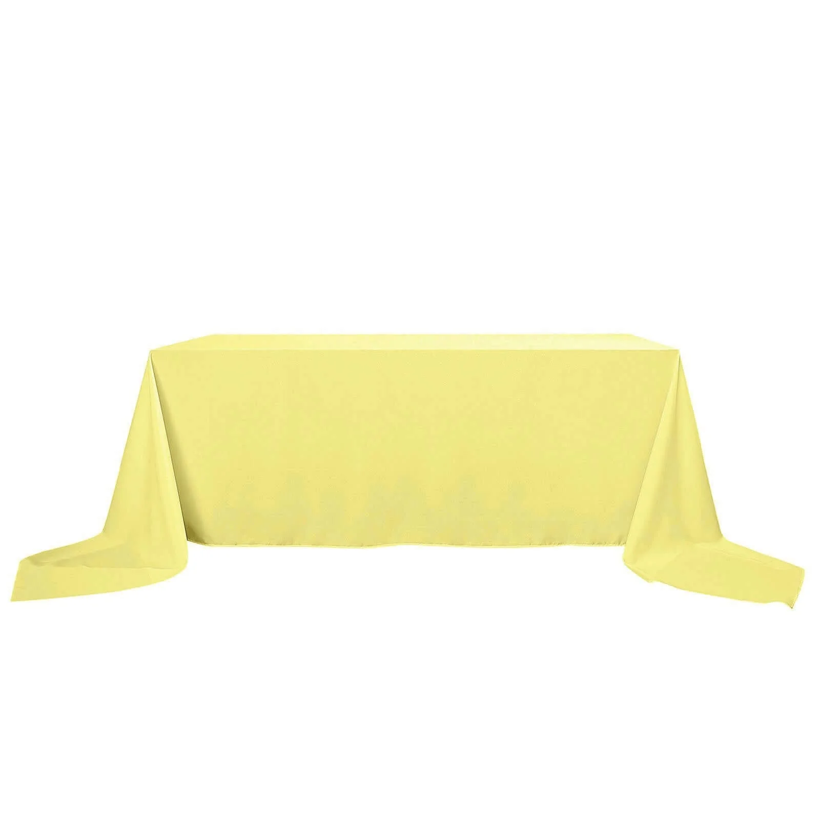 Polyester Rectangle Tablecloth 90"x156" Yellow with Seamless Finish - Image 6
