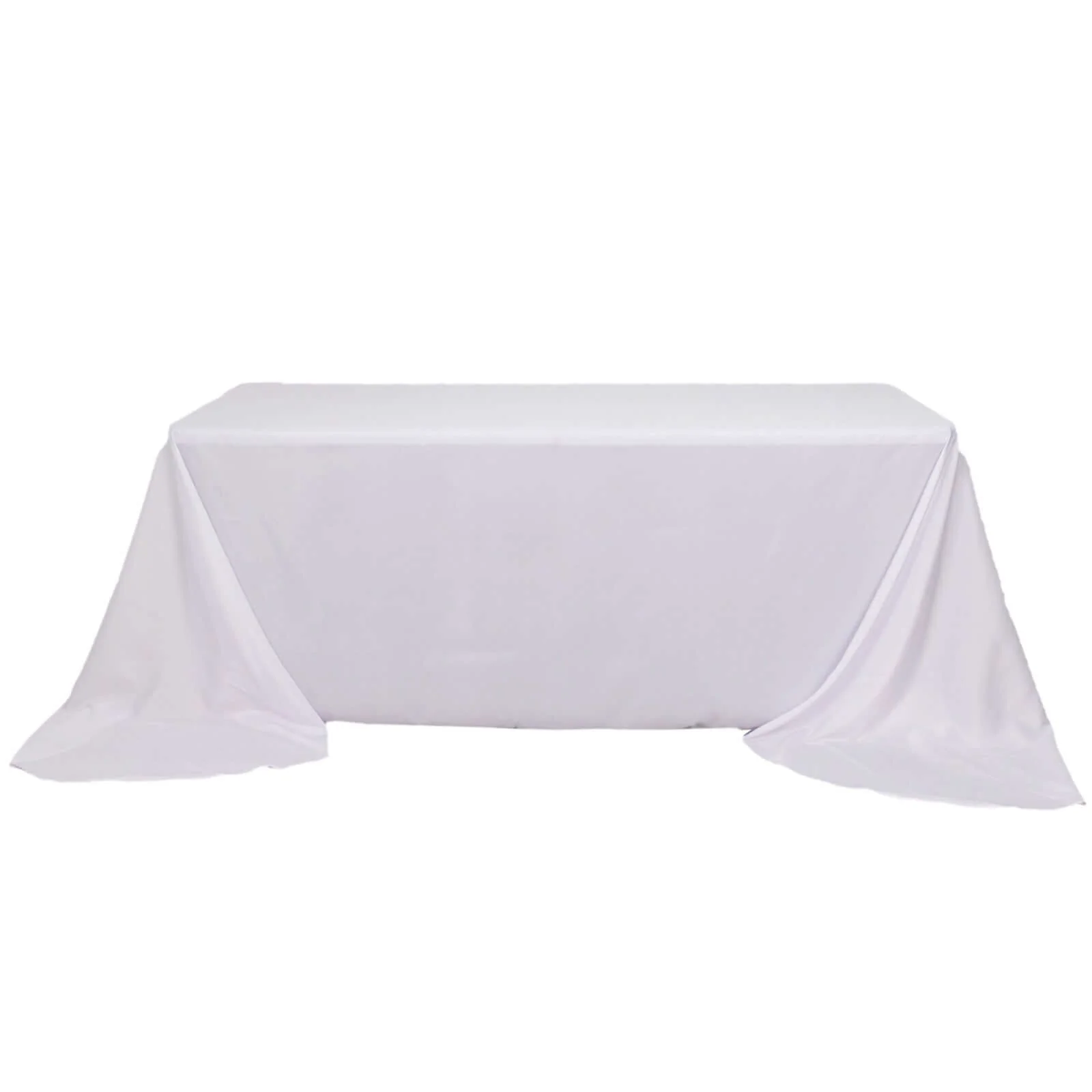 Polyester Rectangular Tablecloth 90"x156" White with Rounded Corners - Seamless Finish for Upscale Occasions - Image 6