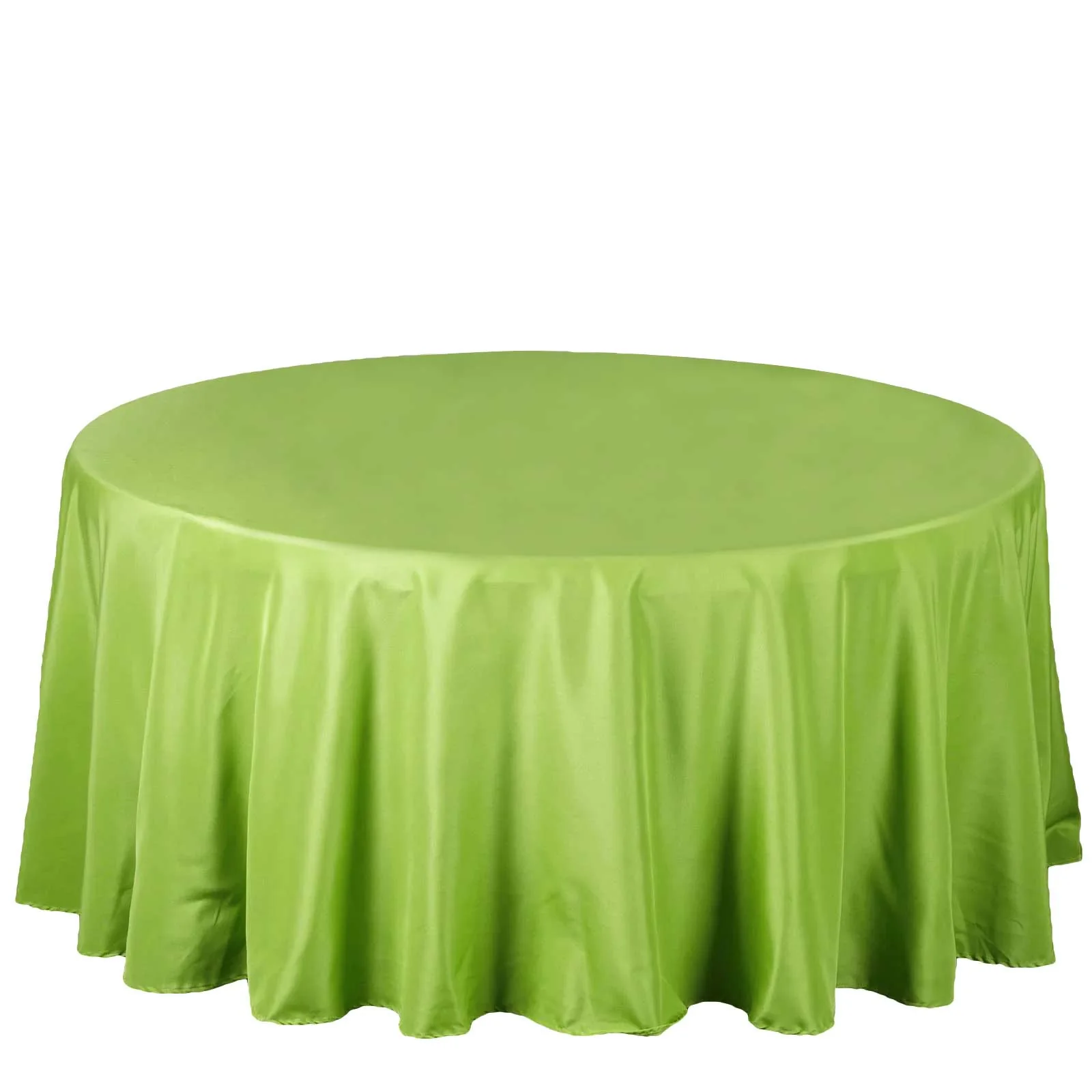 Polyester Round Tablecloth 108" Apple Green - Durable and Stain-Resistant for Easy Maintenance - Image 6
