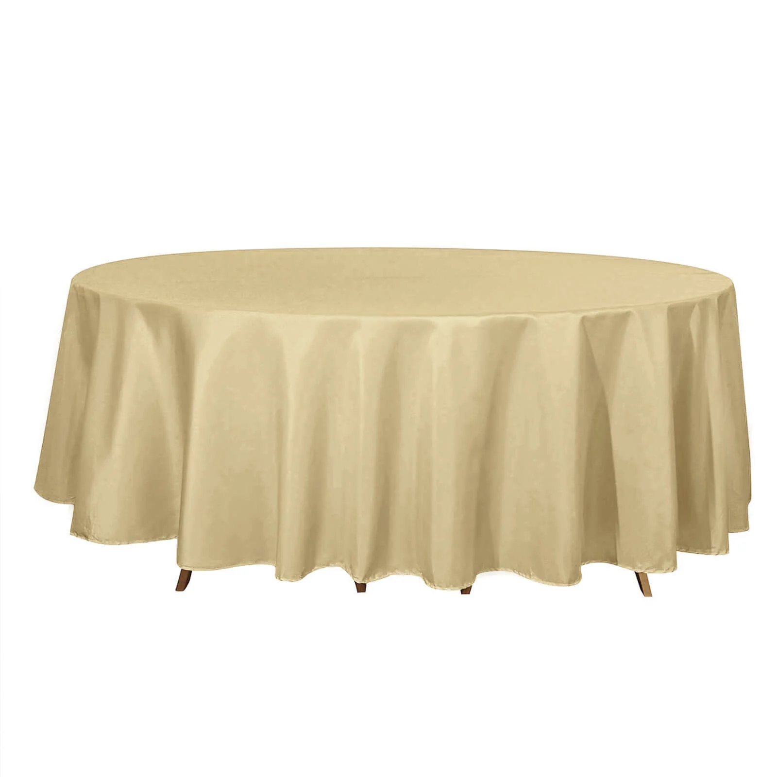 Polyester Round Tablecloth 108" Champagne - Durable and Stain-Resistant for Easy Maintenance - Image 6