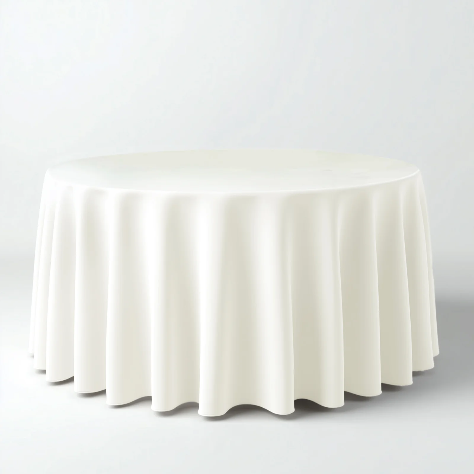 Polyester Round Tablecloth 108" Ivory - Durable and Stain-Resistant for Easy Maintenance - Image 6