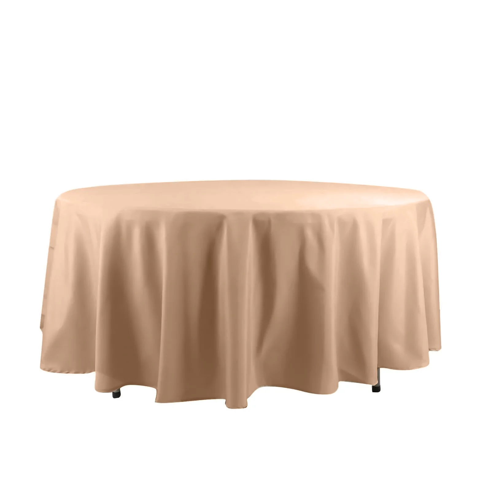 Polyester Round Tablecloth 108" Nude - Durable and Stain-Resistant for Easy Maintenance - Image 6
