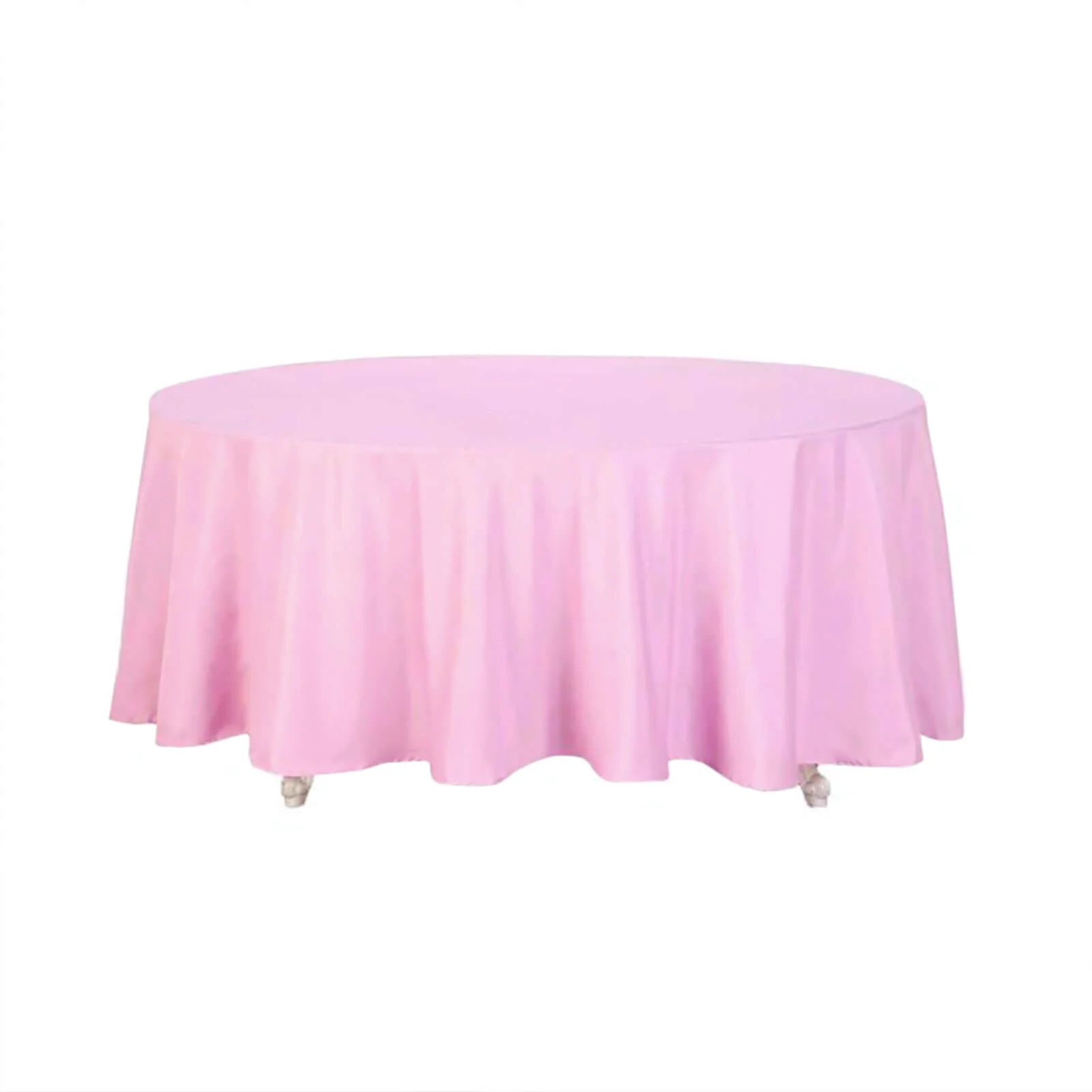 Polyester Round Tablecloth 108" Pink - Durable and Stain-Resistant for Easy Maintenance - Image 6