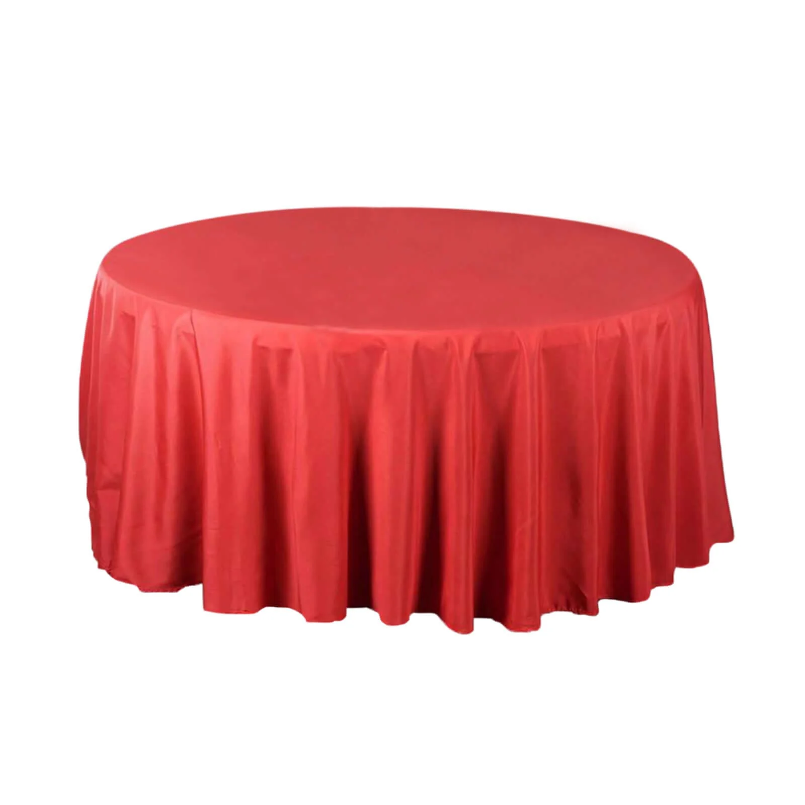 Polyester Round Tablecloth 108" Red - Durable and Stain-Resistant for Easy Maintenance - Image 6