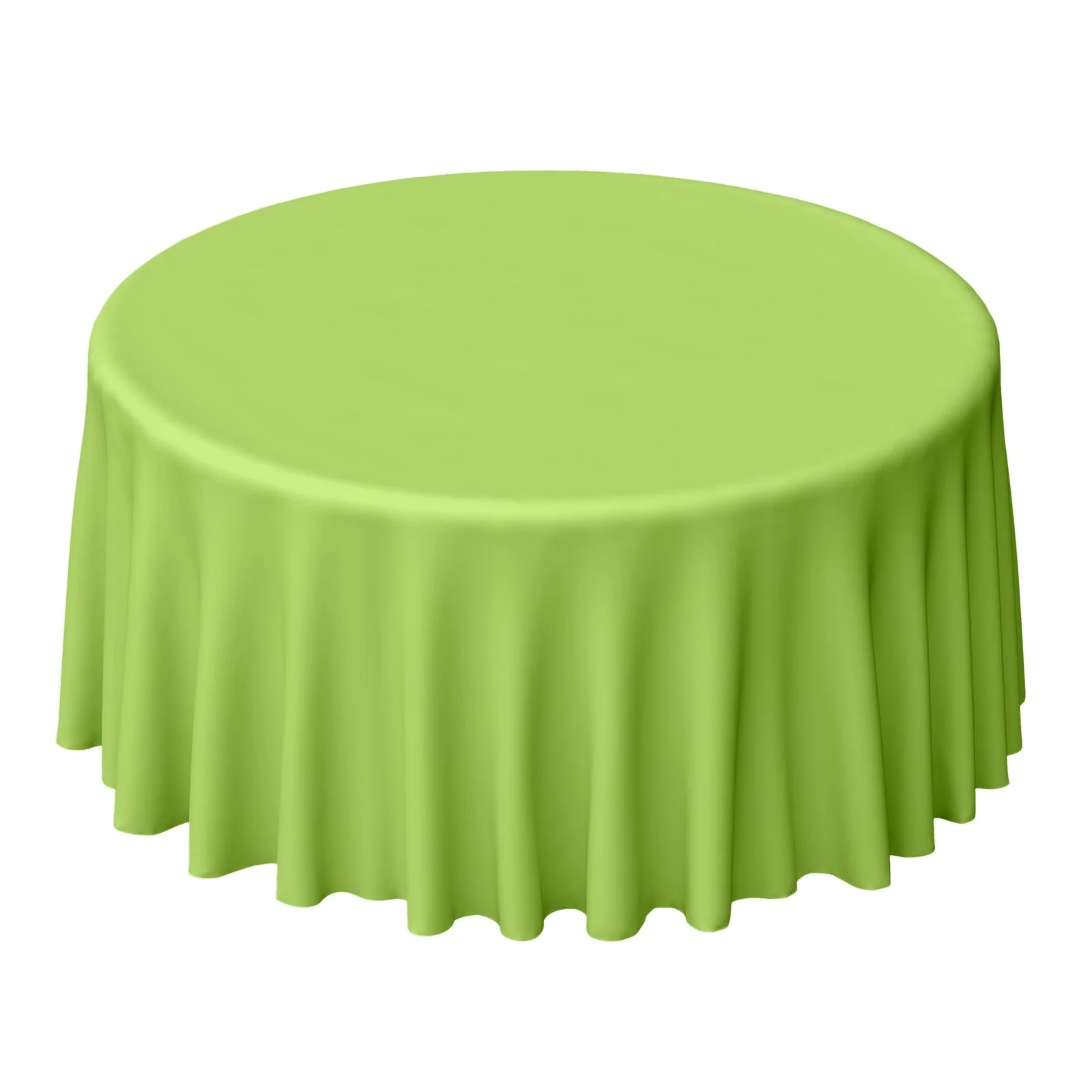 Polyester Round Tablecloth 120" Apple Green - Durable & Seamless Table Cover - Image 5