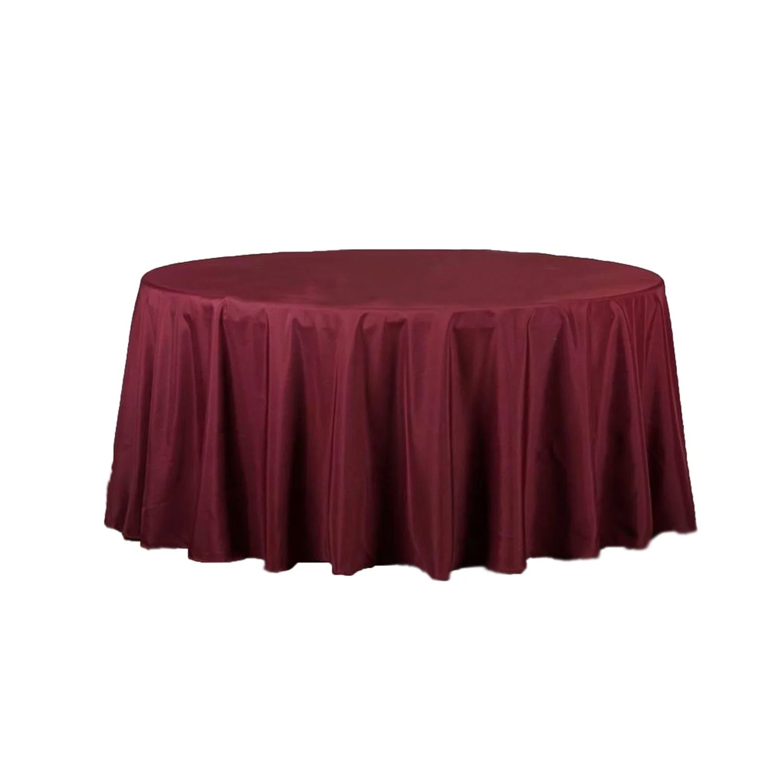 Polyester Round Tablecloth 120" Burgundy - Durable & Seamless Table Cover - Image 2