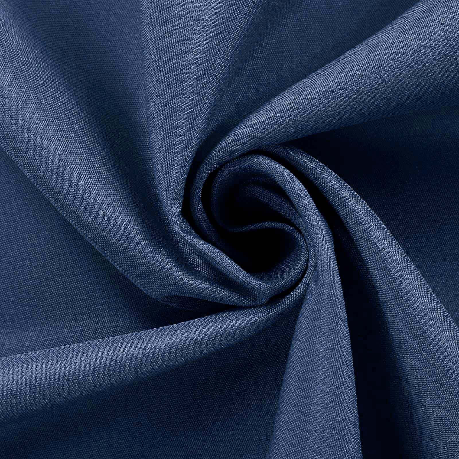 Polyester Round Tablecloth 120" Dark Denim Blue with Faux Denim Design - Seamless Finish for Modern Events - Image 8
