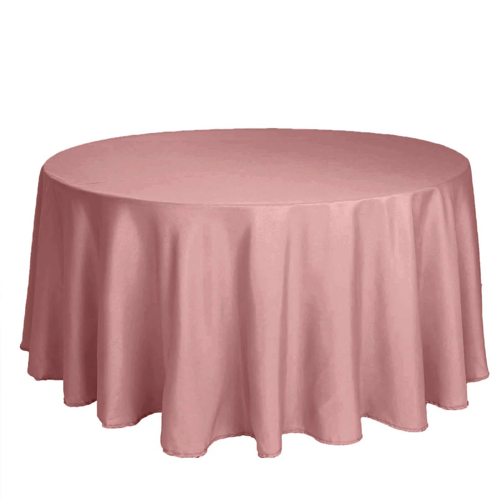 Polyester Round Tablecloth 120" Dusty Rose - Durable & Seamless Table Cover - Image 2