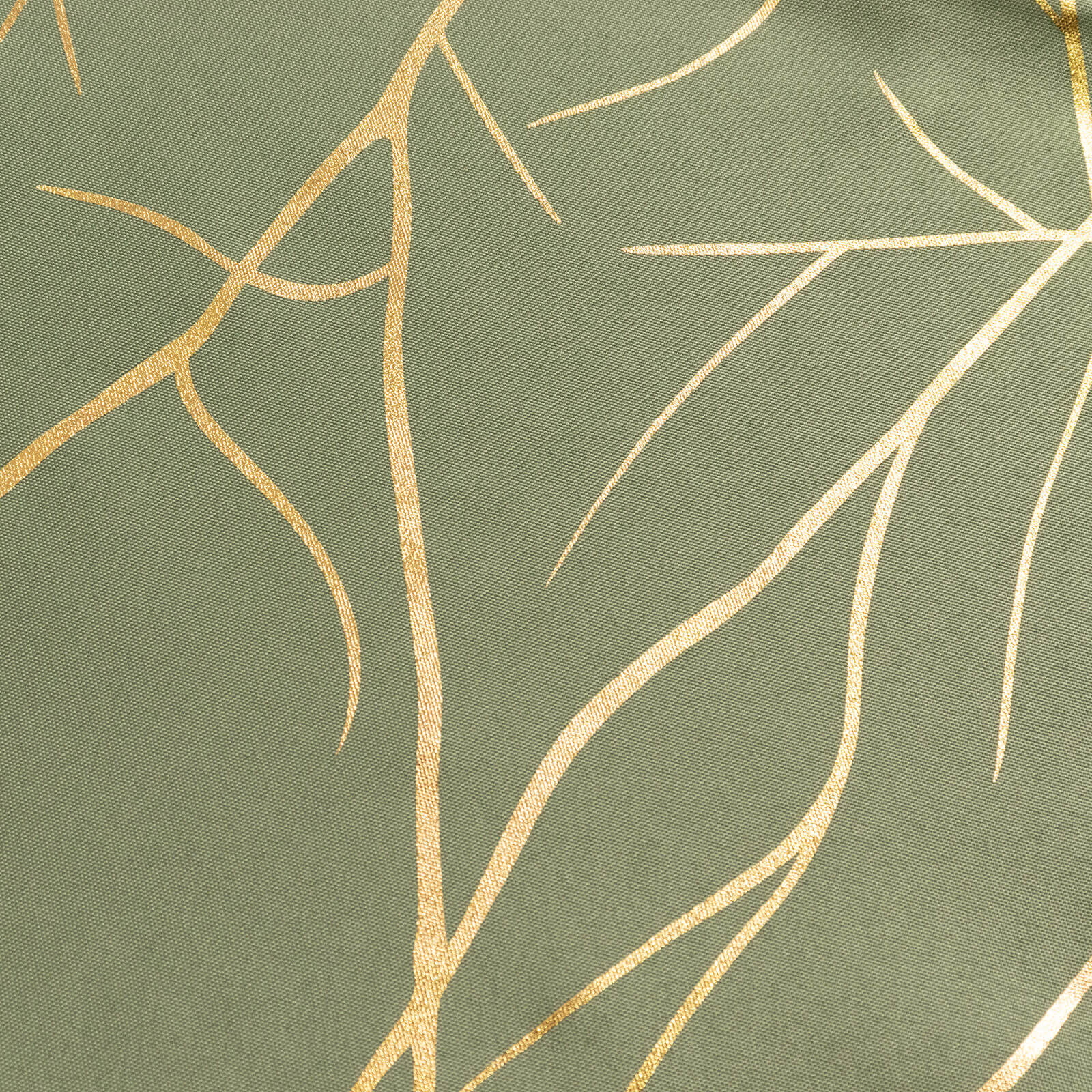 Polyester Round Tablecloth 120" Dusty Sage Green with Gold Foil Tree Branch Pattern - Seamless & Wrinkle-Resistant Table Cover - Image 13
