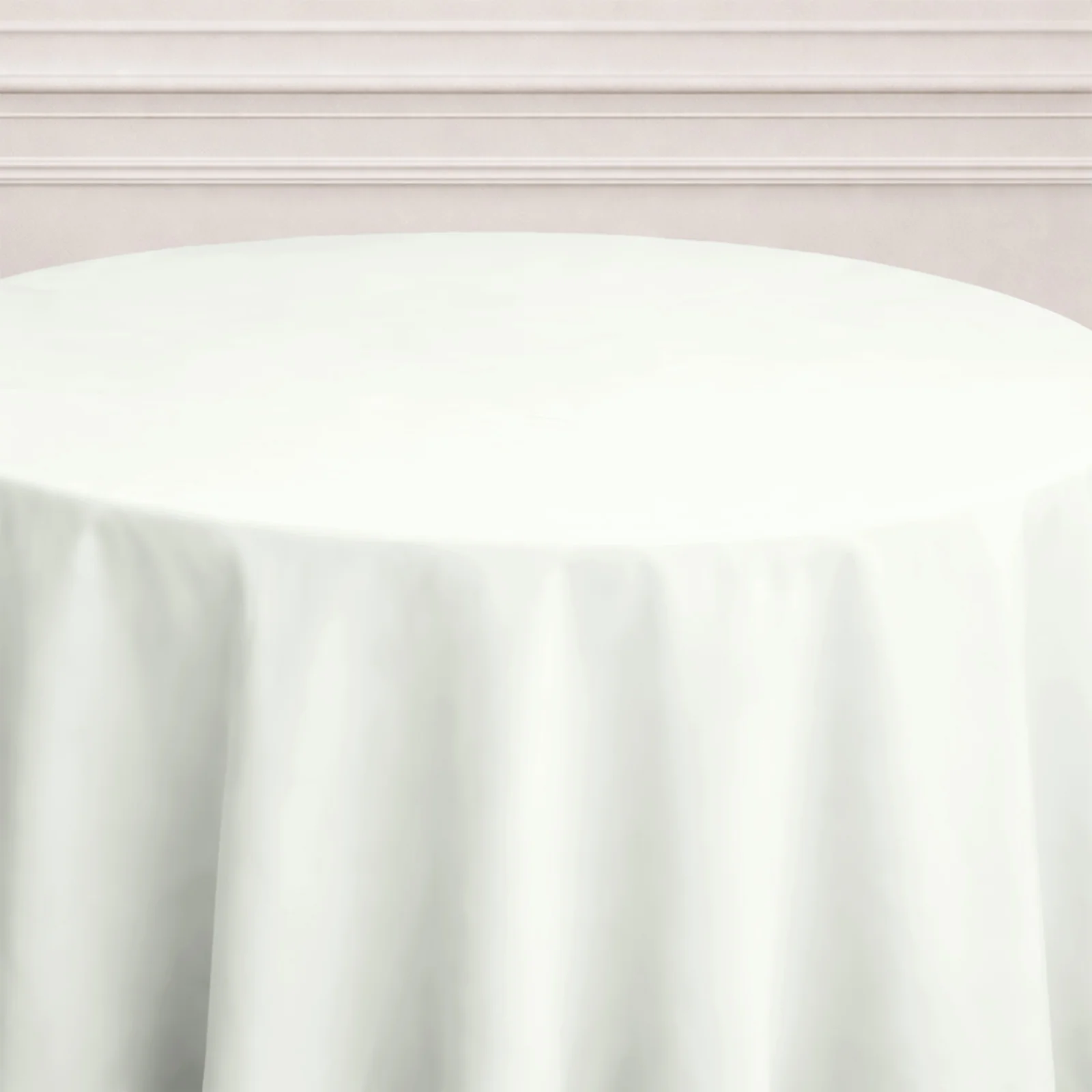 Polyester Round Tablecloth 120" Ivory - Durable & Seamless Table Cover - Image 6