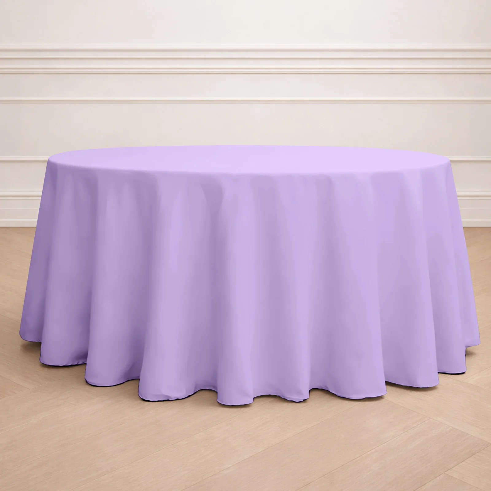Polyester Round Tablecloth 120" Lavender Lilac - Durable & Seamless Table Cover