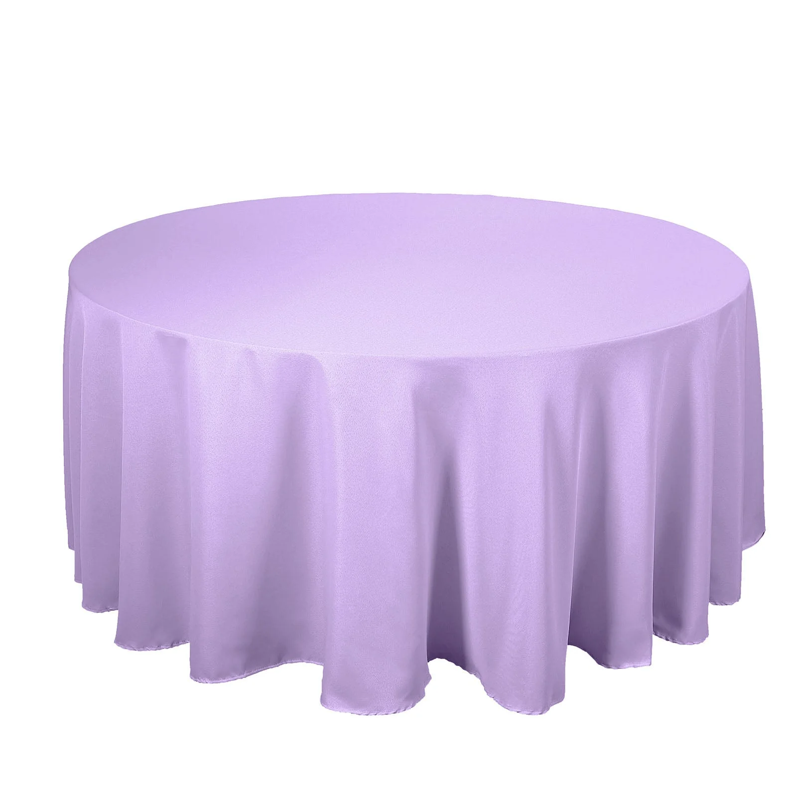 Polyester Round Tablecloth 120" Lavender Lilac - Durable & Seamless Table Cover - Image 2
