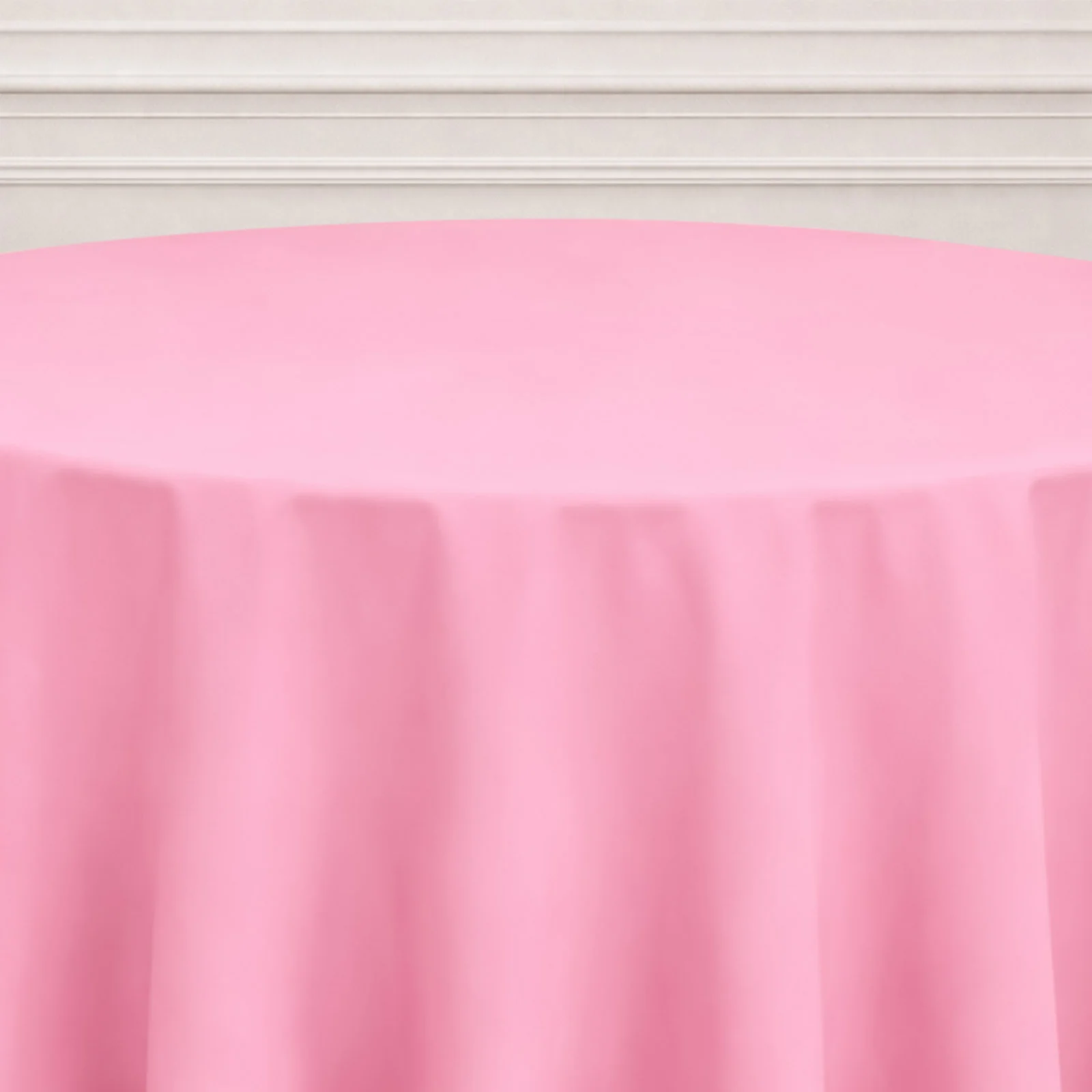 Polyester Round Tablecloth 120" Pink - Durable & Seamless Table Cover - Image 6