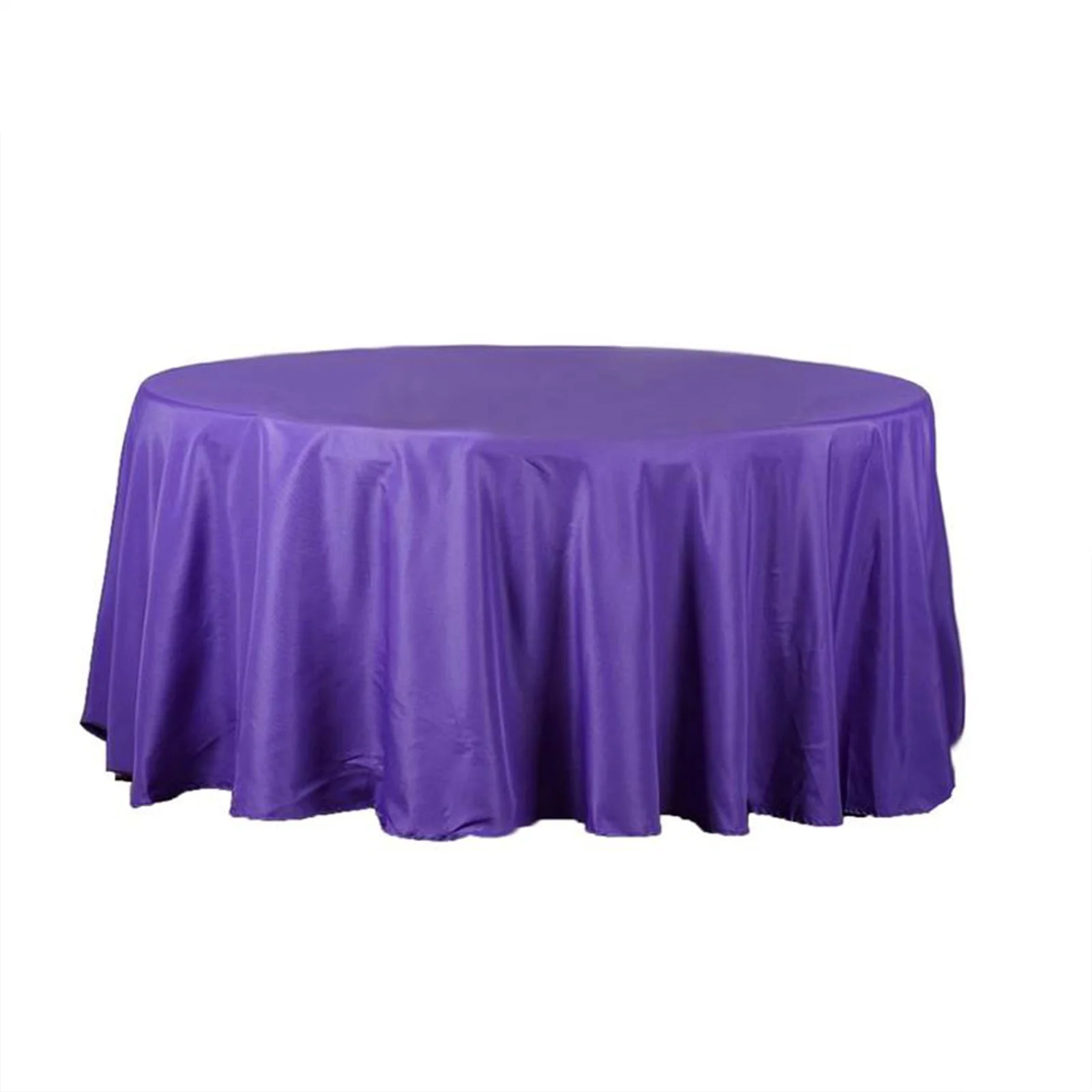 Polyester Round Tablecloth 120" Purple - Durable & Seamless Table Cover - Image 2