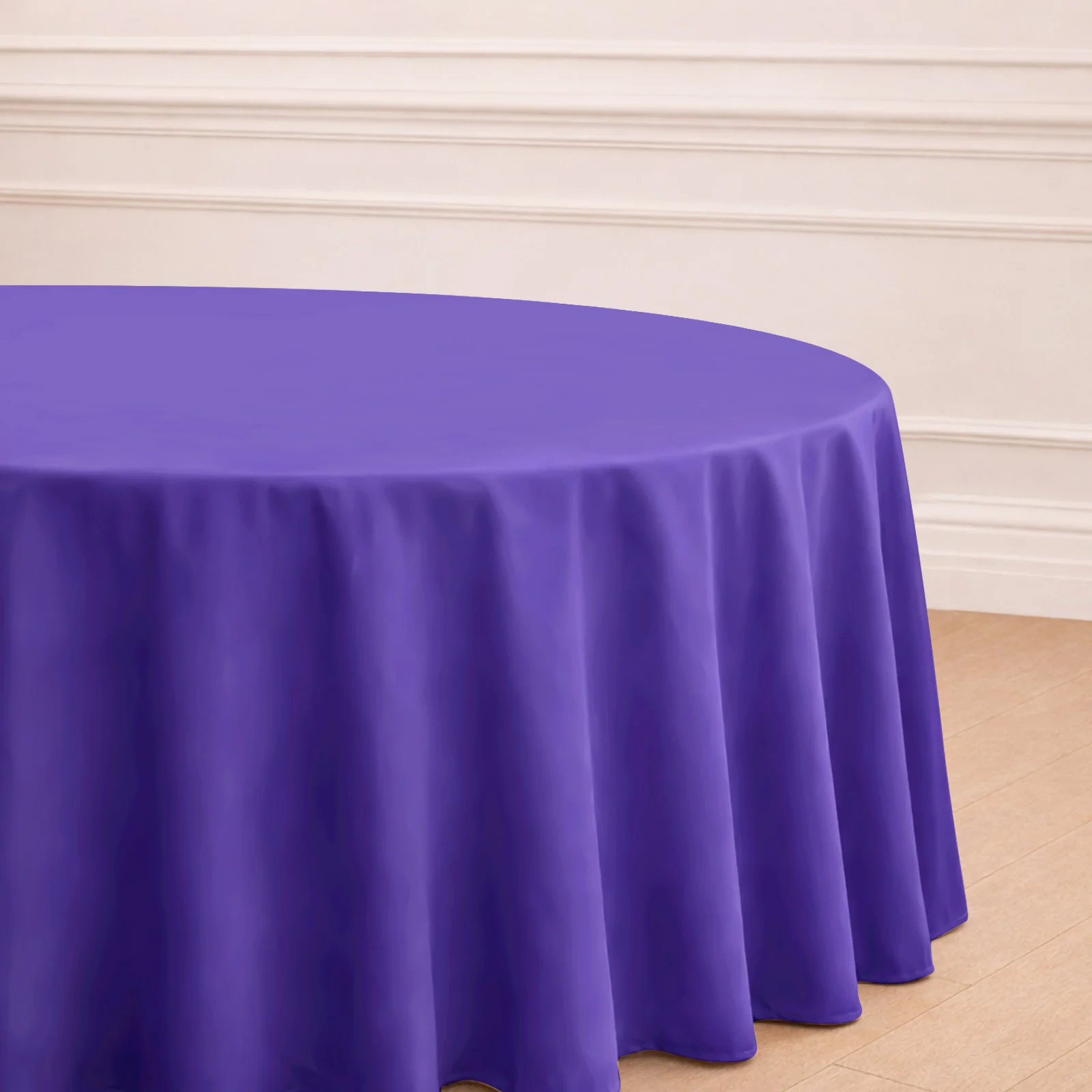 Polyester Round Tablecloth 120" Purple - Durable & Seamless Table Cover - Image 5