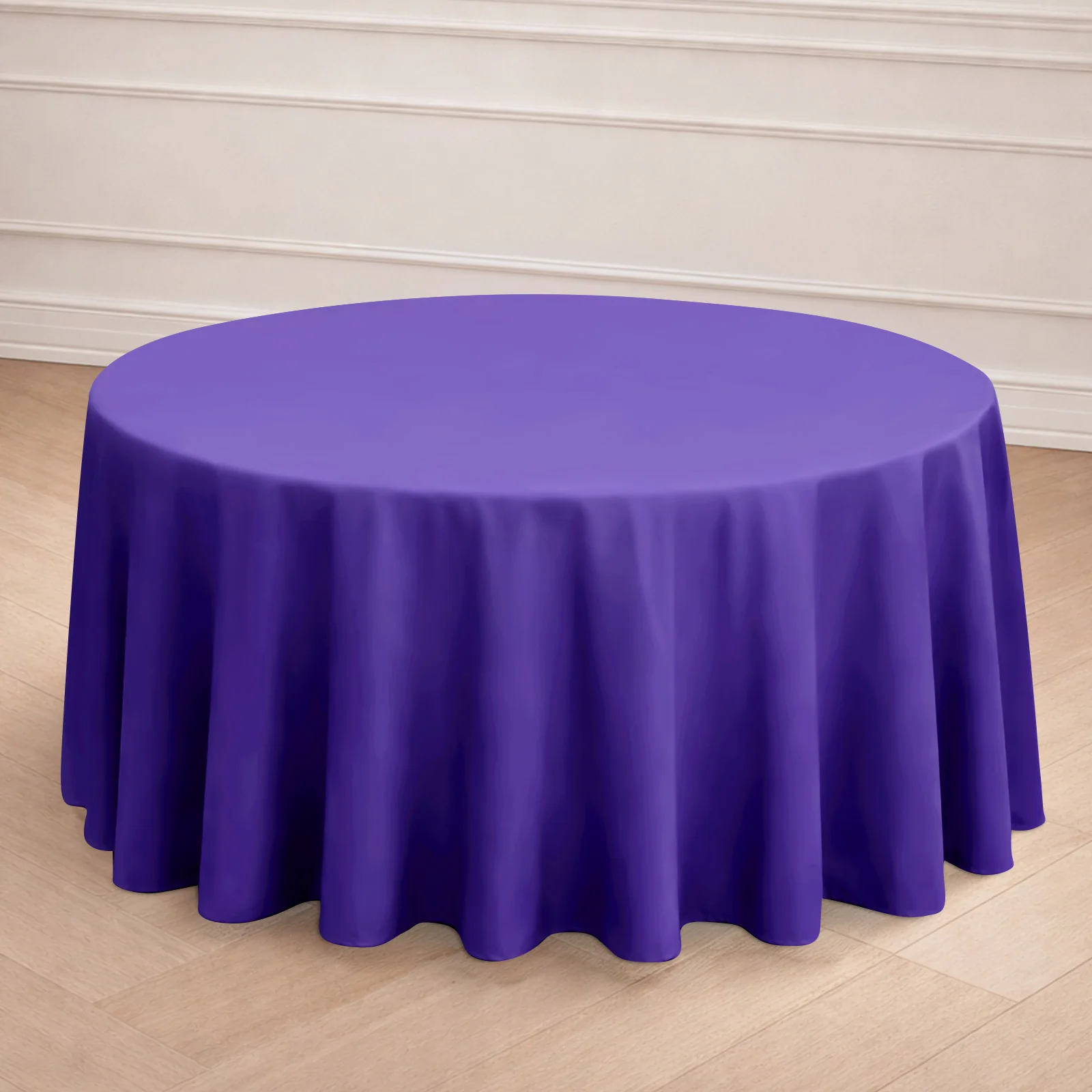 Polyester Round Tablecloth 120" Purple - Durable & Seamless Table Cover - Image 9