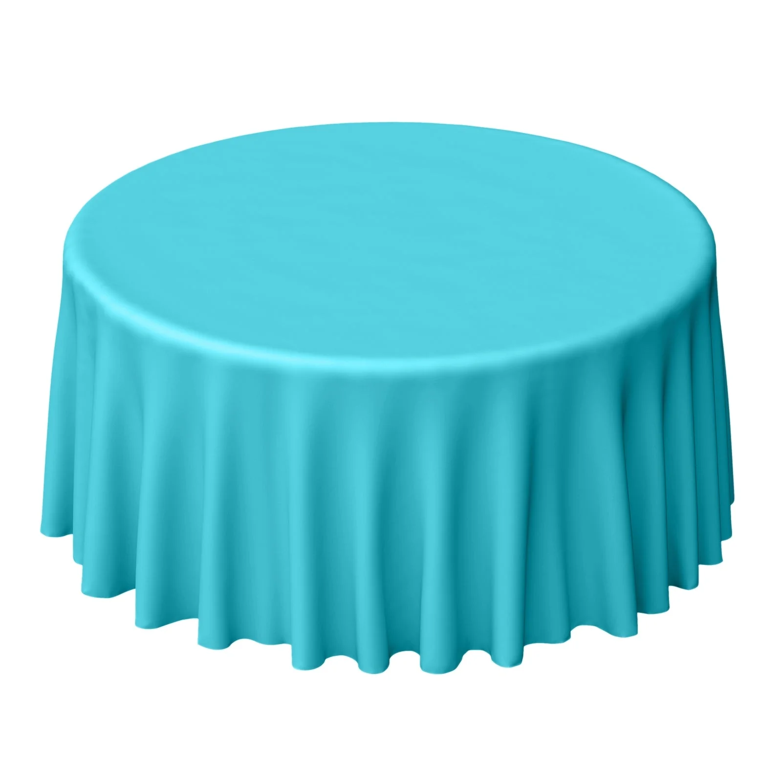Polyester Round Tablecloth 120" Turquoise - Durable & Seamless Table Cover - Image 6