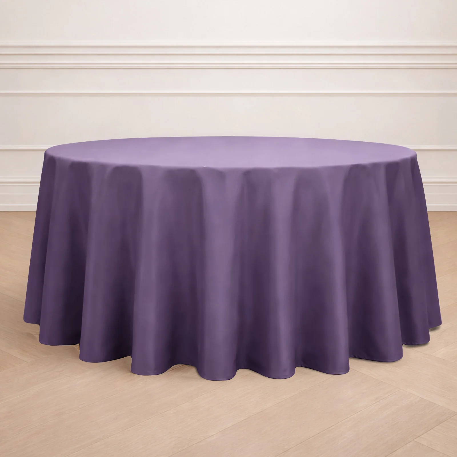 Polyester Round Tablecloth 120" Violet Amethyst - Durable & Seamless Table Cover