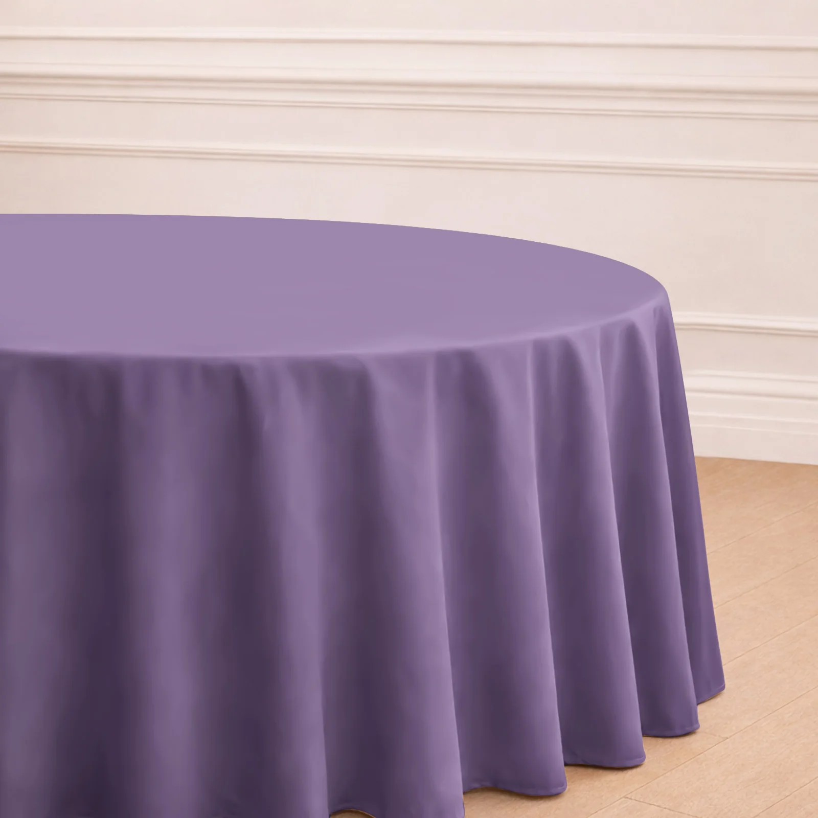 Polyester Round Tablecloth 120" Violet Amethyst - Durable & Seamless Table Cover - Image 5