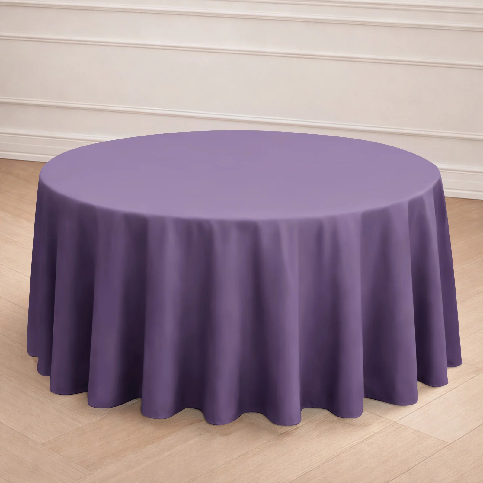 Polyester Round Tablecloth 120" Violet Amethyst - Durable & Seamless Table Cover - Image 7