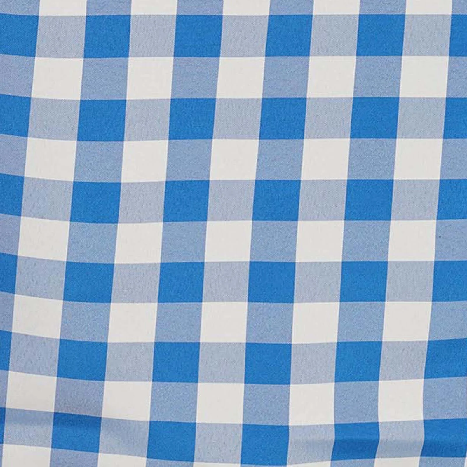 Polyester Round Tablecloth 120" White/Blue Checkered Buffalo Plaid Design - Seamless Rustic Table Cover - Image 6