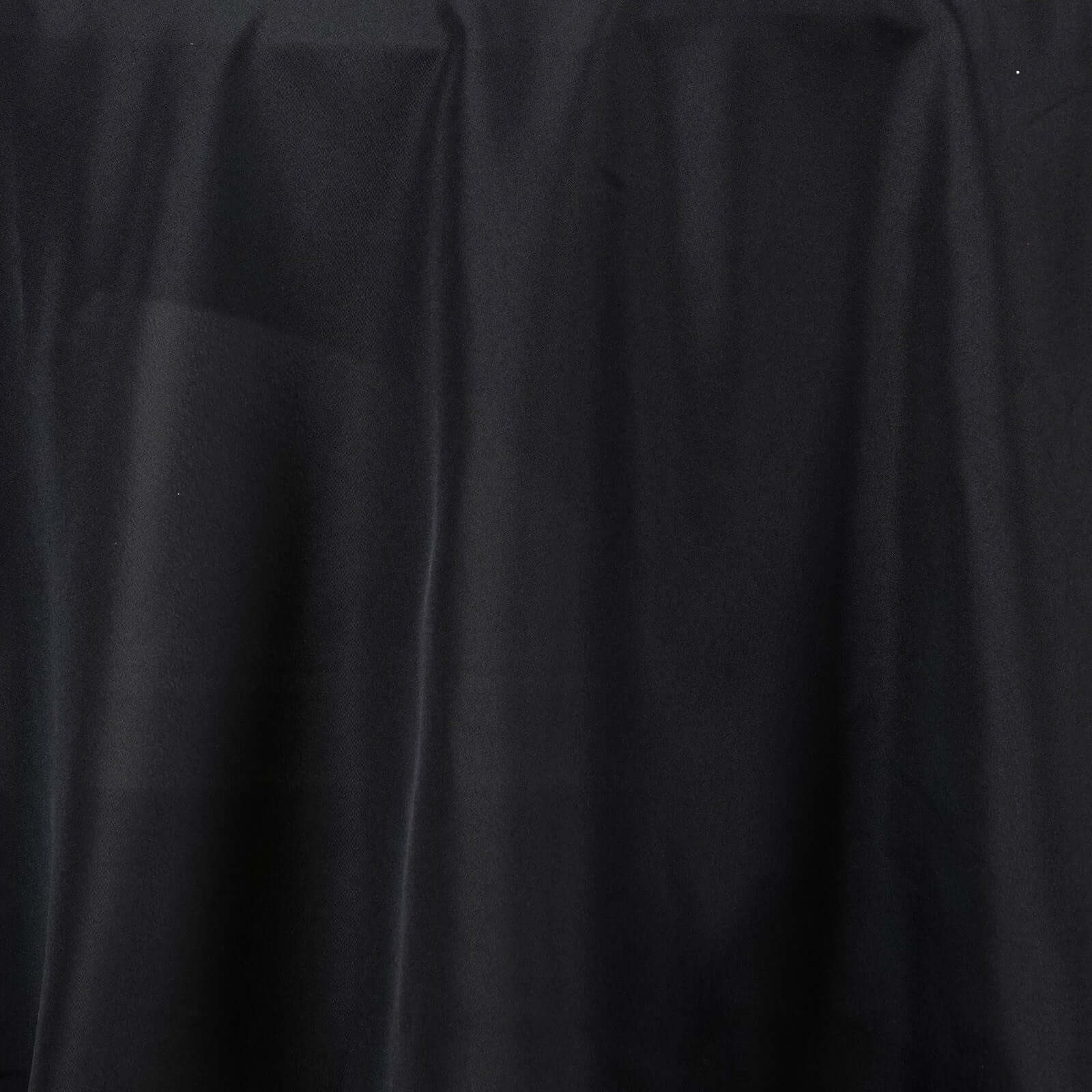 Polyester Round Tablecloth 132" Black with Seamless Finish - Sophisticated Decor for Upscale Occasions - Image 8
