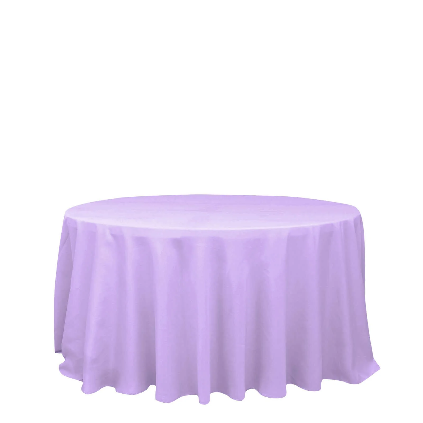 Polyester Round Tablecloth 132" Lavender Lilac - Seamless Finish Table Cover - Image 2
