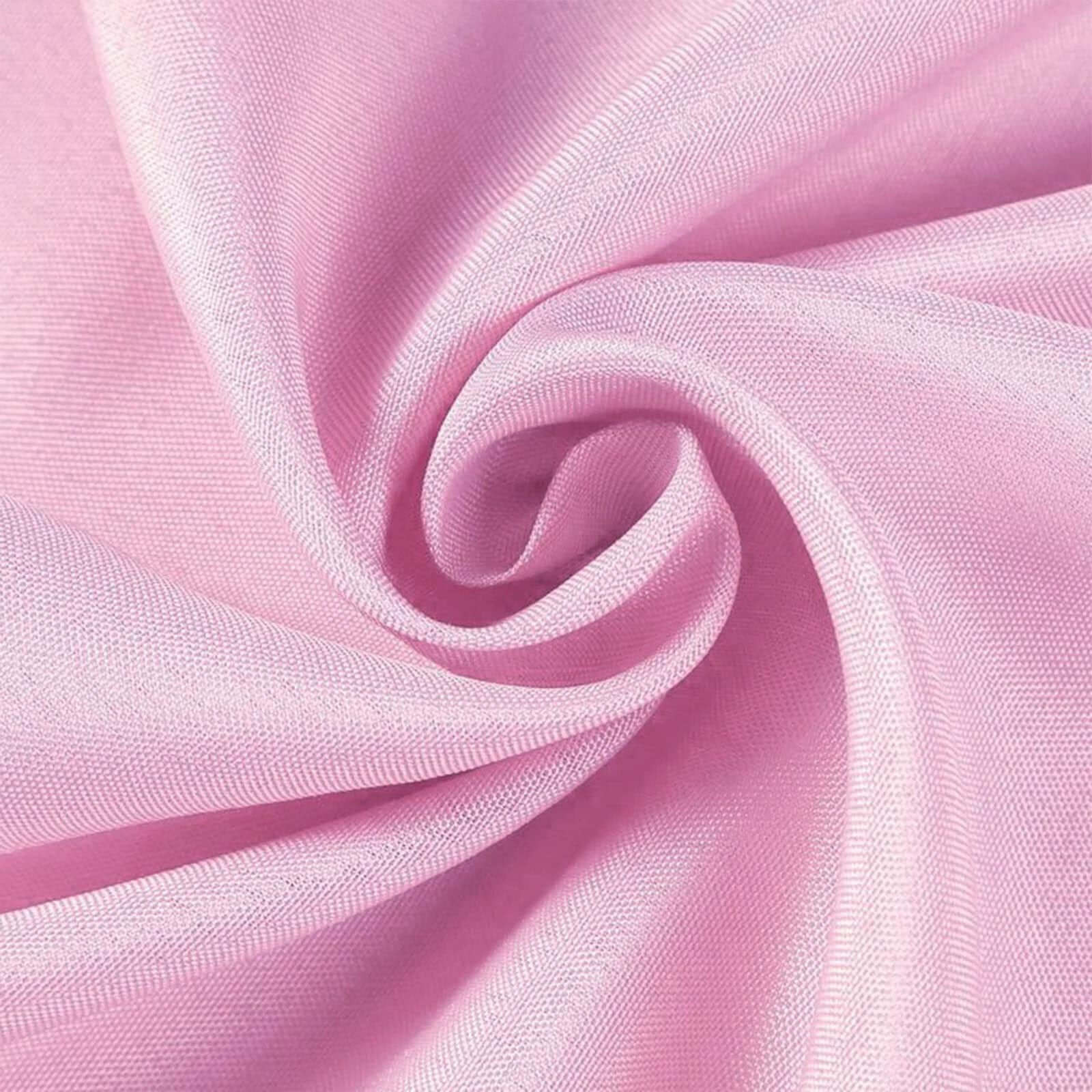 Polyester Round Tablecloth 132" Pink - Seamless Finish Table Cover - Image 7