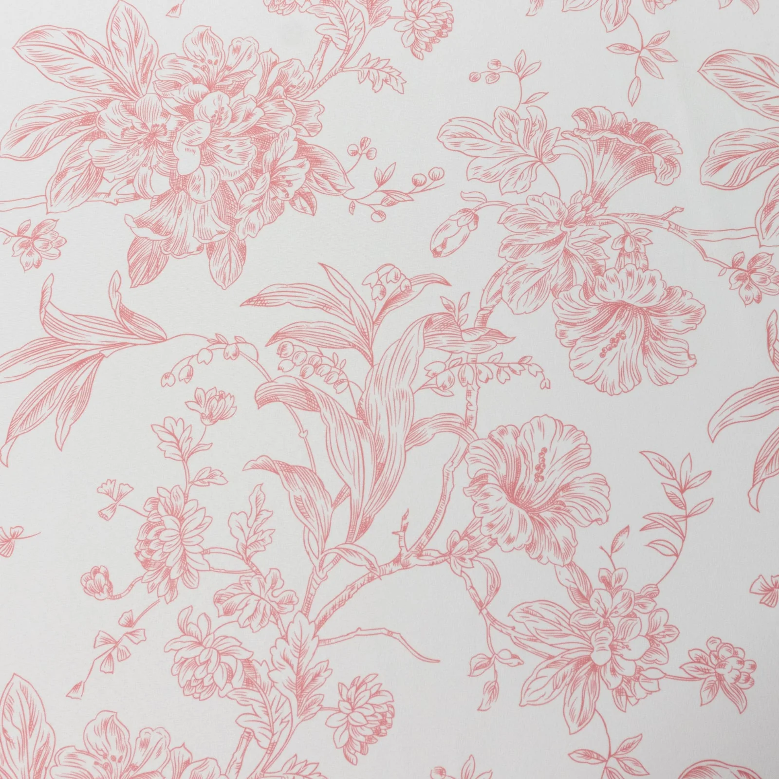 Polyester Round Tablecloth 132" White with Pink French Toile Pattern - Sophisticated Table Cover for Chic Weddings & Events - Image 5
