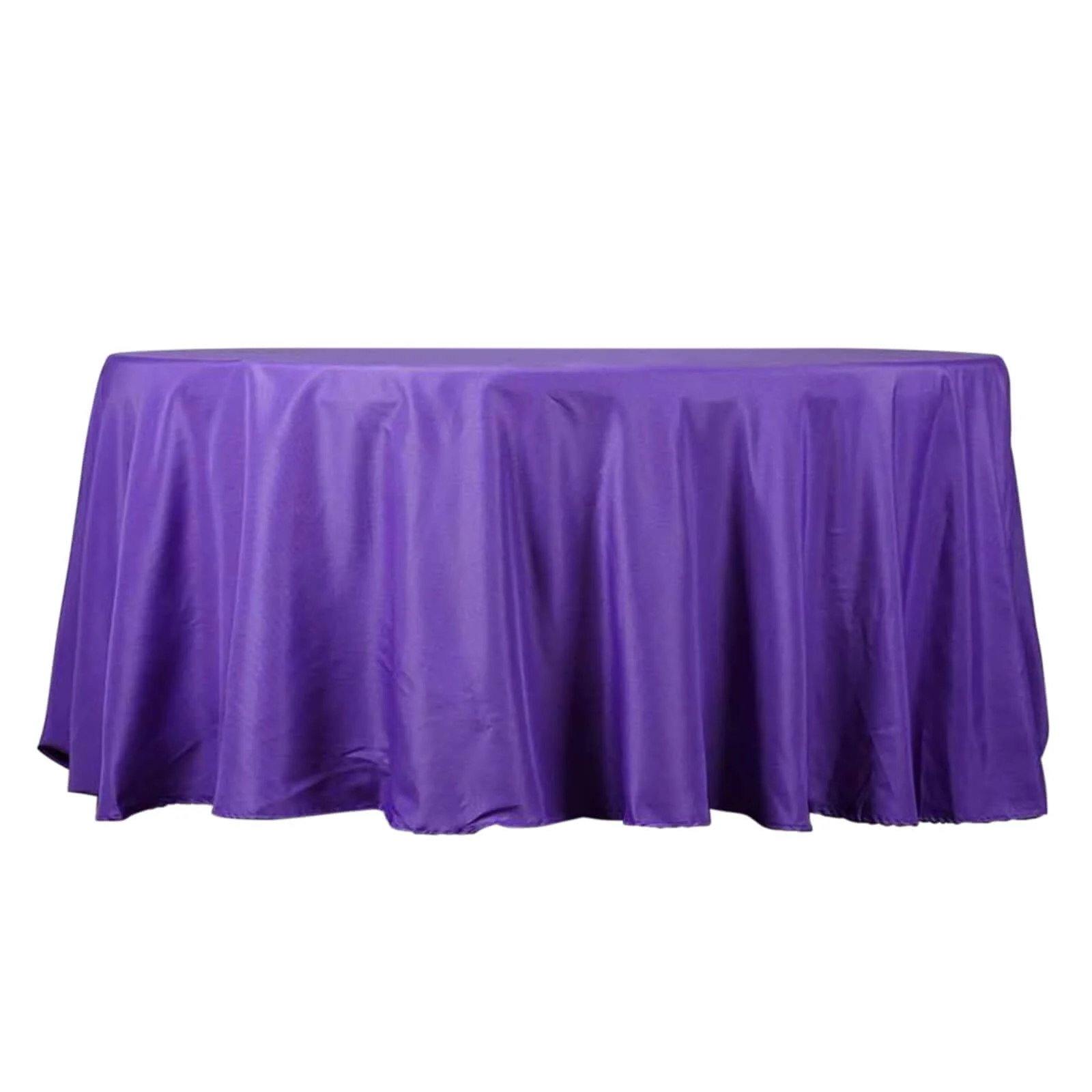 Polyester Round Tablecloth 132" Purple - Seamless Finish Table Cover - Image 6