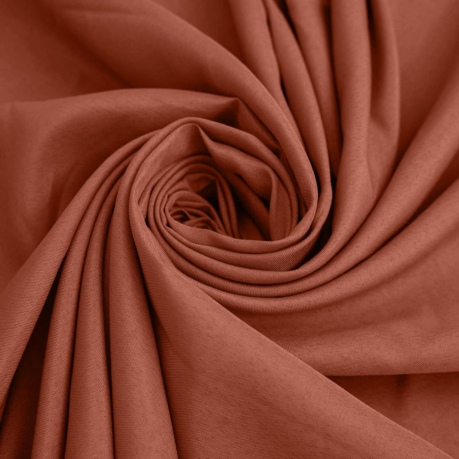 Polyester Round Tablecloth 132" Terracotta (Rust) - Seamless Finish Table Cover - Image 8