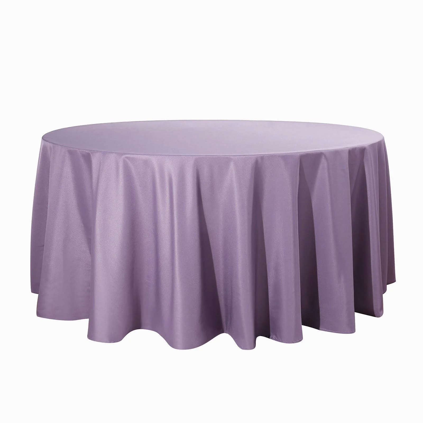 Polyester Round Tablecloth 132" Violet Amethyst - Seamless Finish Table Cover - Image 2
