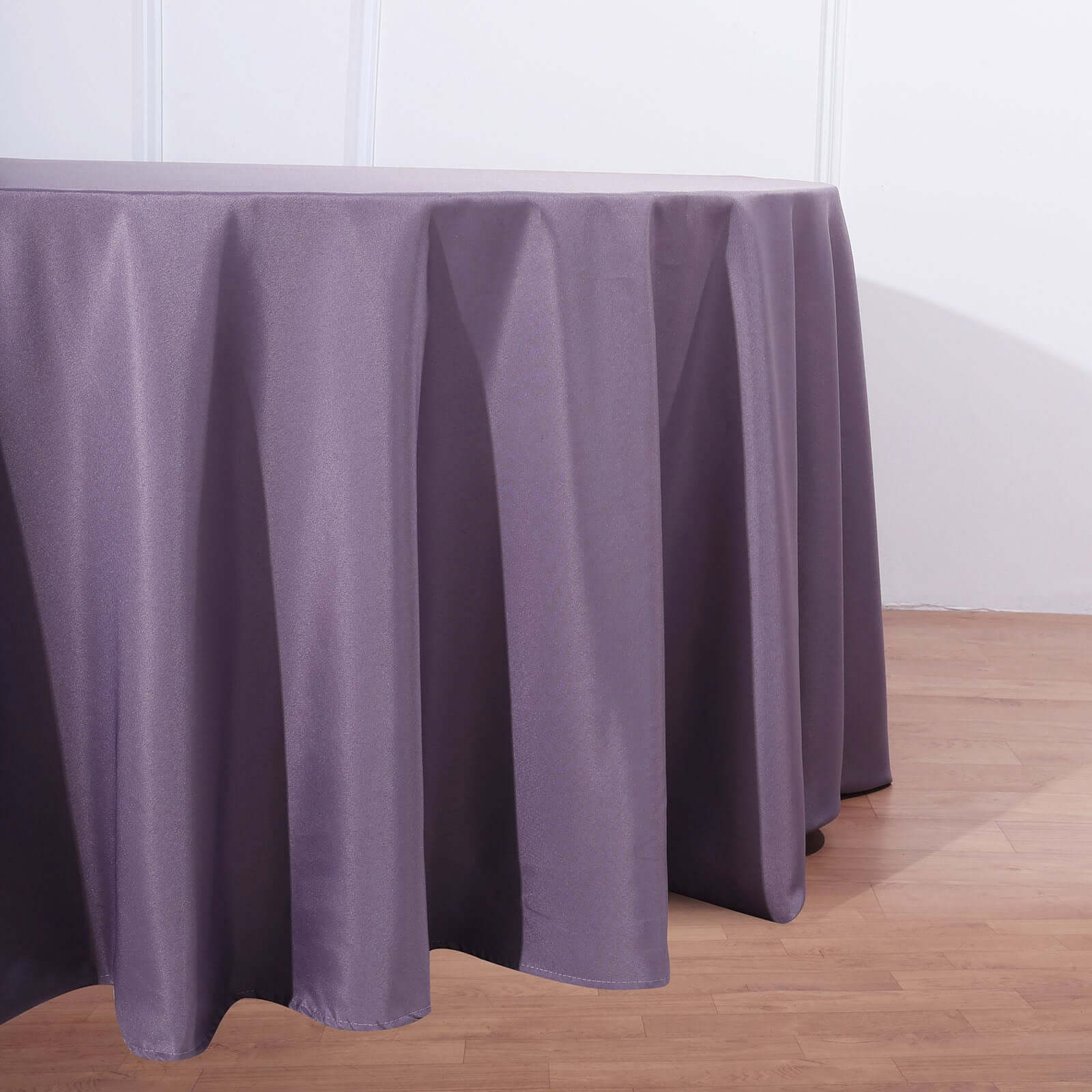 Polyester Round Tablecloth 132" Violet Amethyst - Seamless Finish Table Cover - Image 5