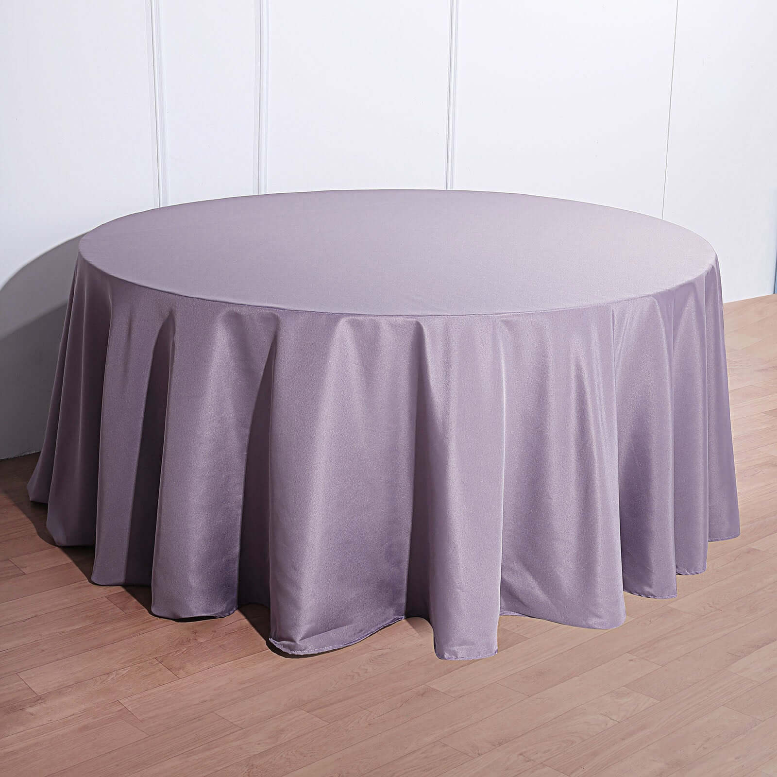 Polyester Round Tablecloth 132" Violet Amethyst - Seamless Finish Table Cover - Image 7