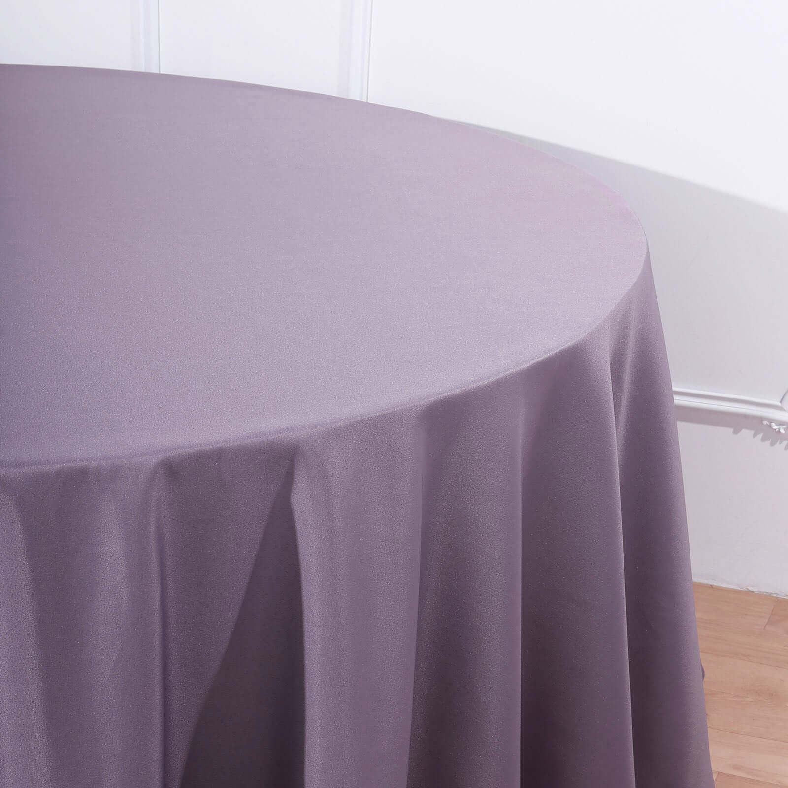 Polyester Round Tablecloth 132" Violet Amethyst - Seamless Finish Table Cover - Image 8