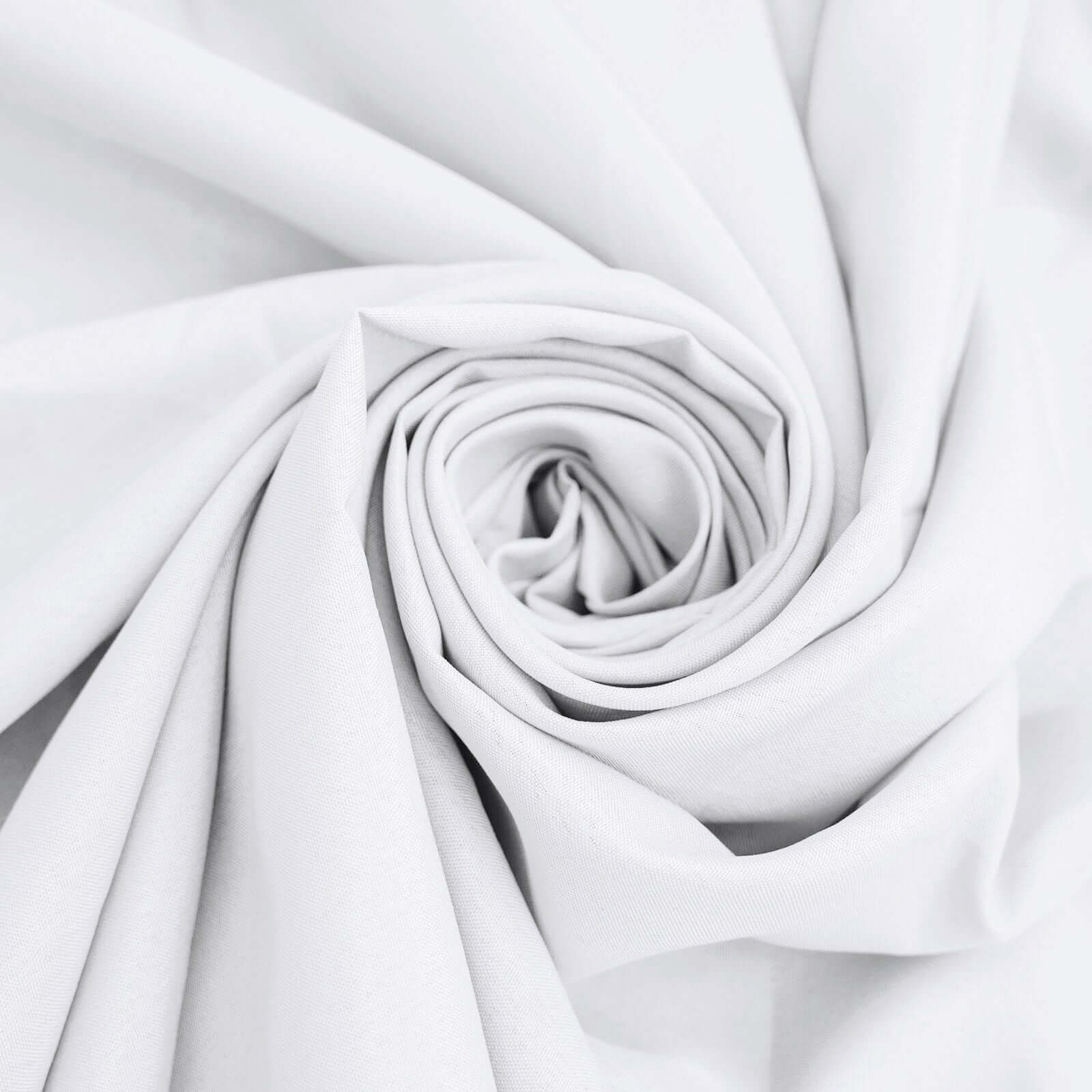 Polyester Round Tablecloth 132" White with Seamless Finish - Sophisticated Decor for Upscale Occasions - Image 8