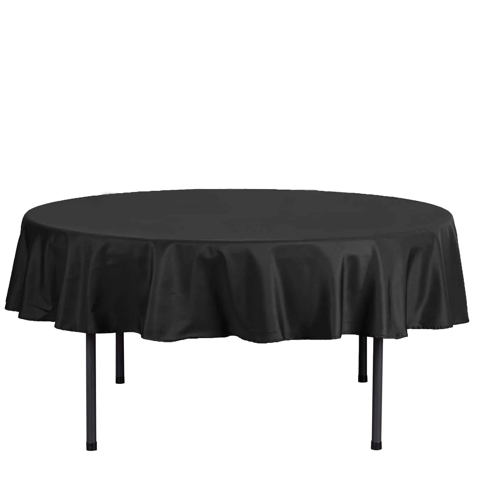 Polyester Round Tablecloth 70" Black - Linen Texture Table Cover - Image 6