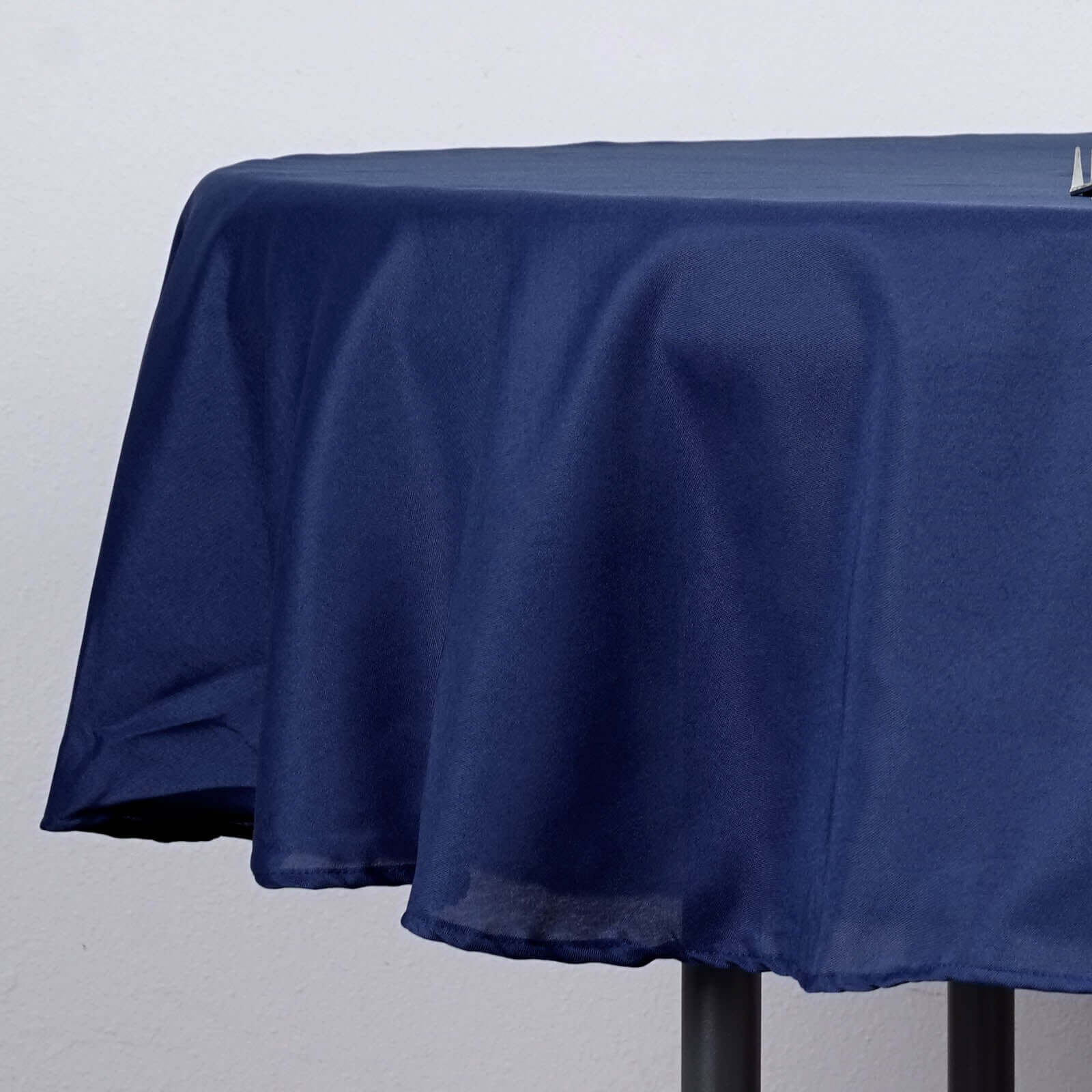 Polyester Round Tablecloth 70" Navy Blue - Linen Texture Table Cover - Image 5