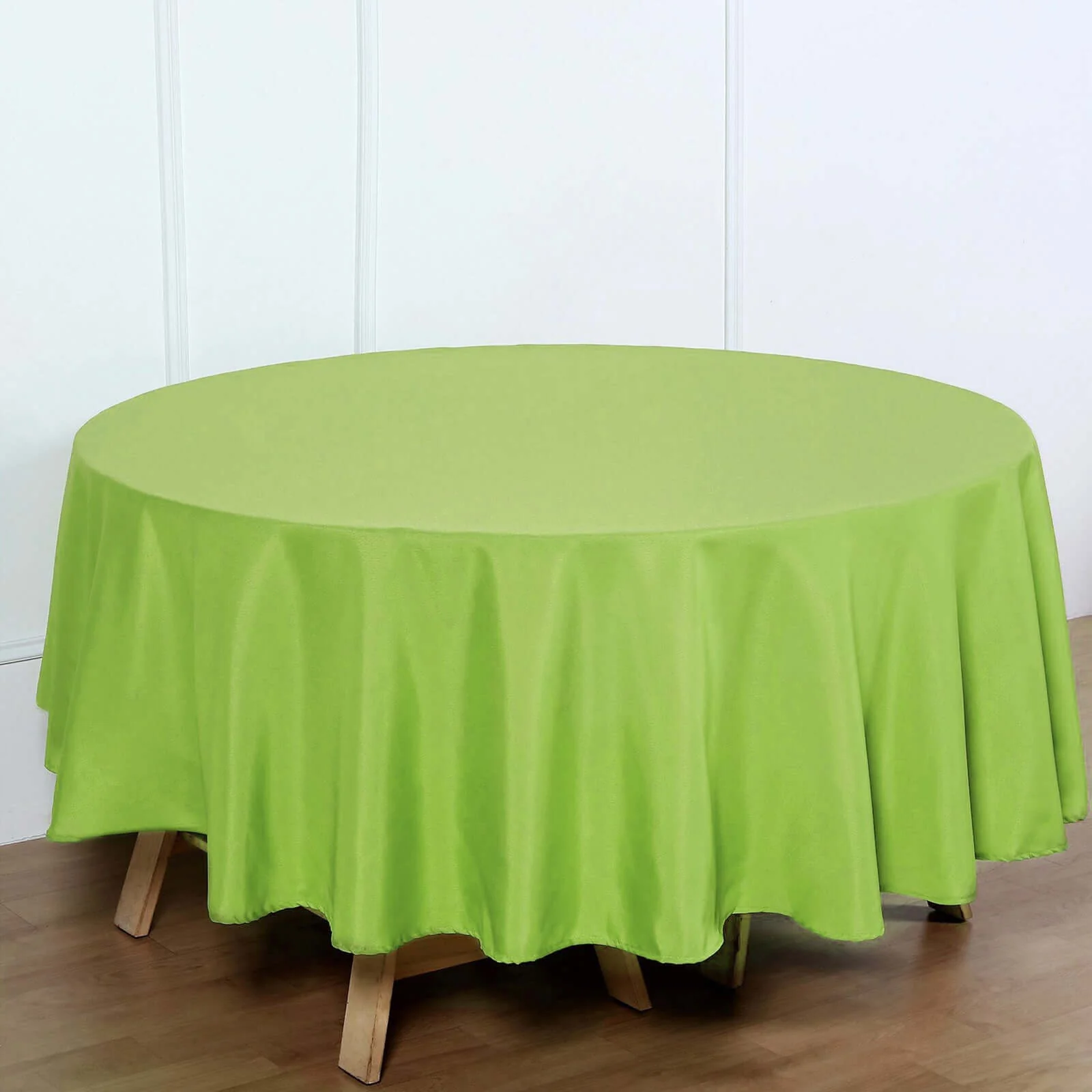 Polyester Round Tablecloth 90" Apple Green - Reusable & Durable Table Cover - Image 3