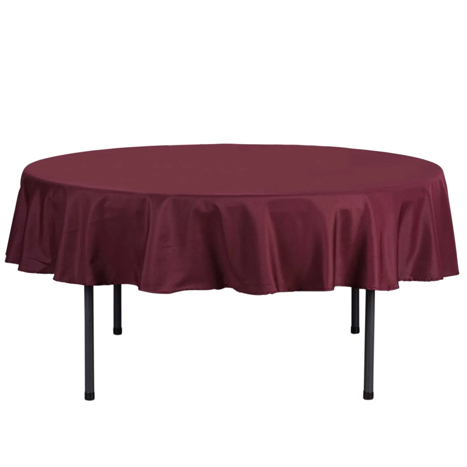 Polyester Round Tablecloth 90" Burgundy - Reusable & Durable Table Cover - Image 6