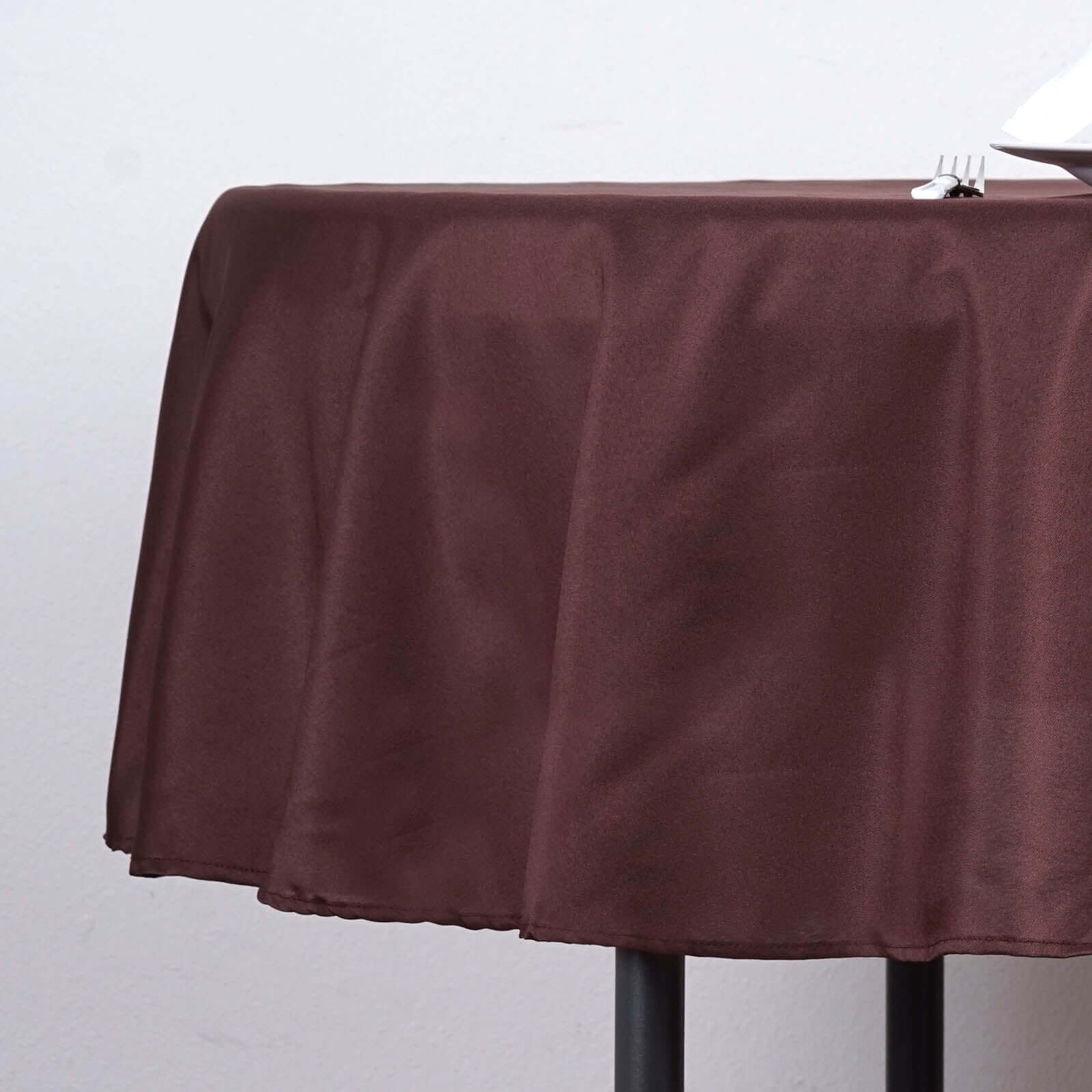 Polyester Round Tablecloth 90" Chocolate - Reusable & Durable Table Cover - Image 2