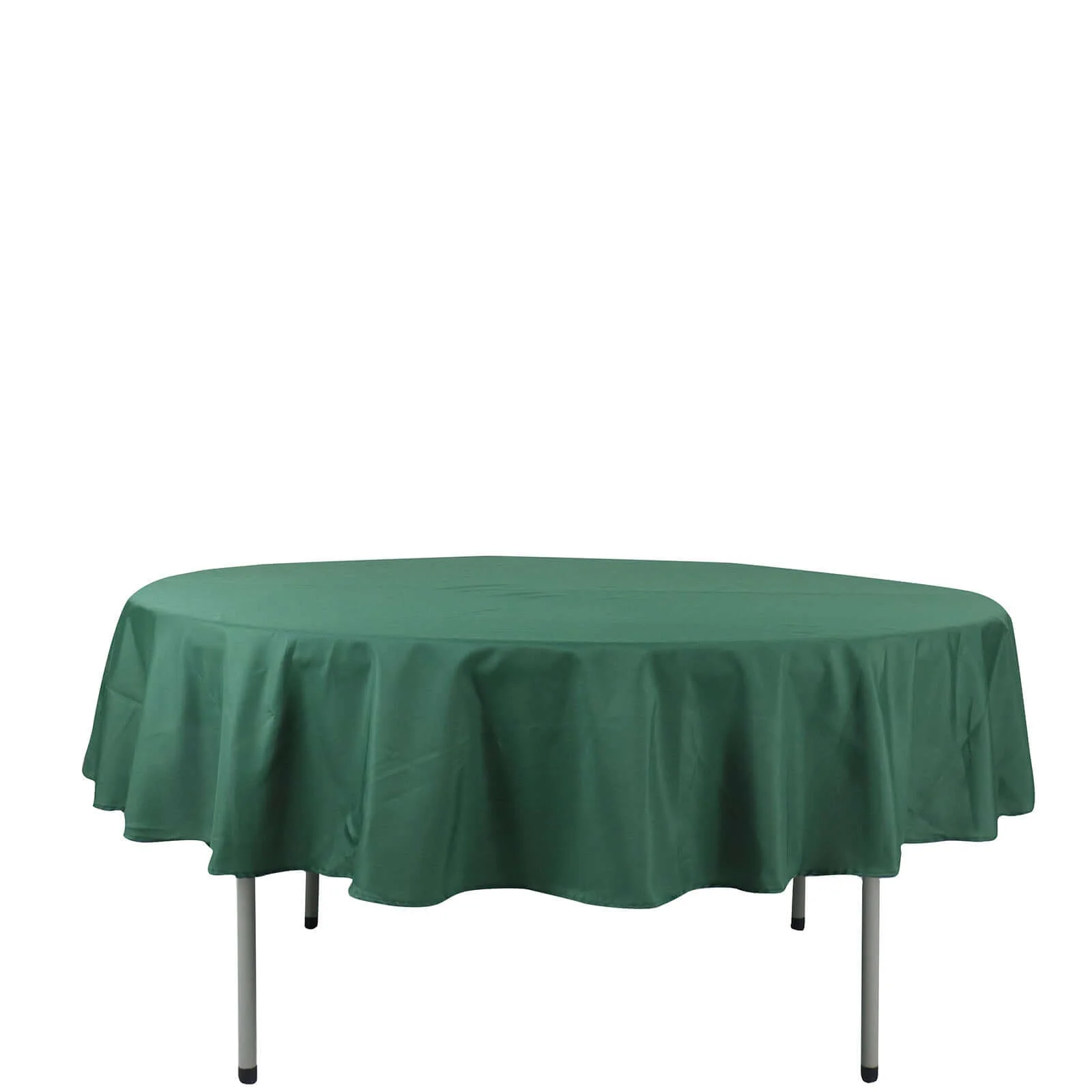 Polyester Round Tablecloth 90" Hunter Emerald Green - Reusable & Durable Table Cover - Image 5