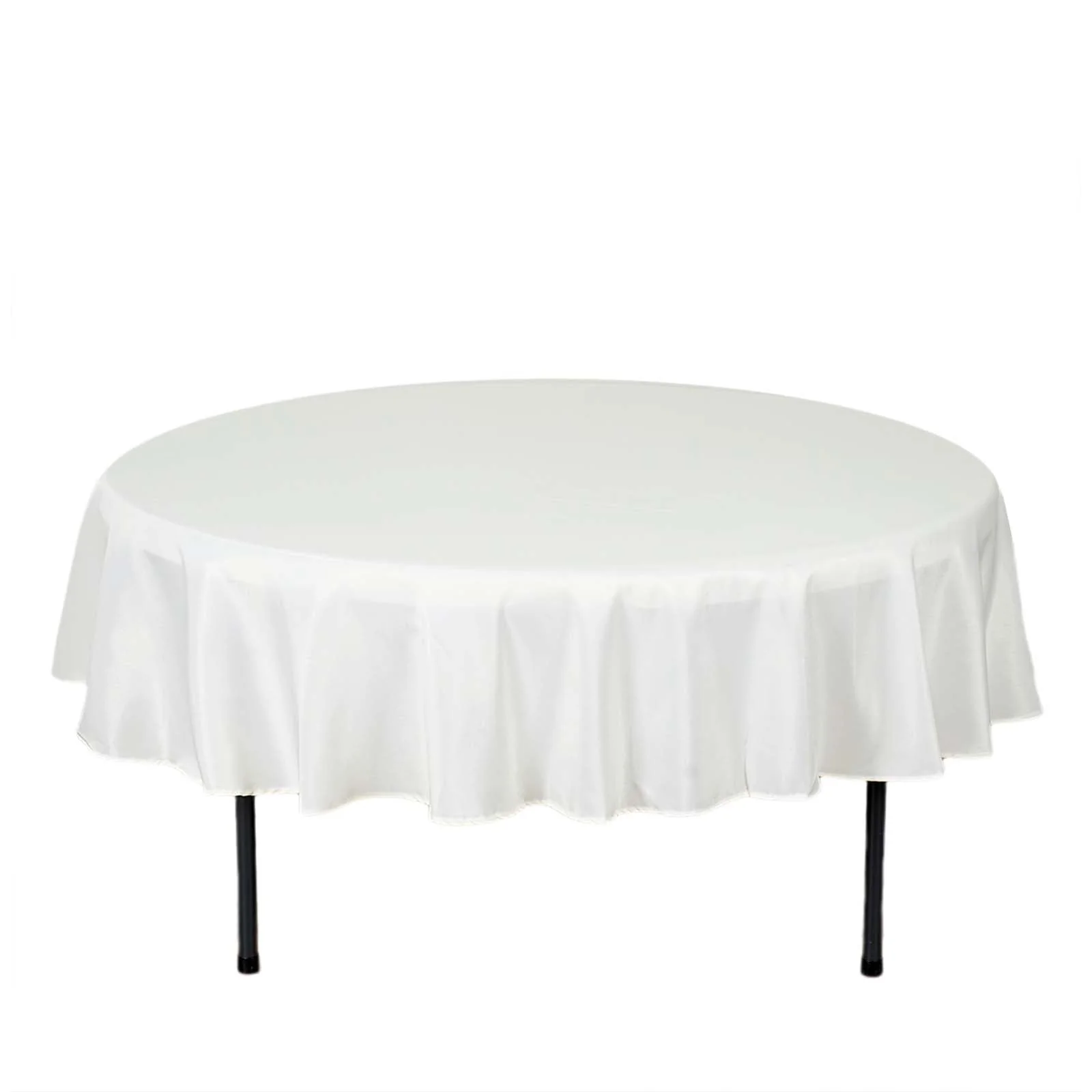 Polyester Round Tablecloth 90" Ivory - Reusable & Durable Table Cover - Image 6