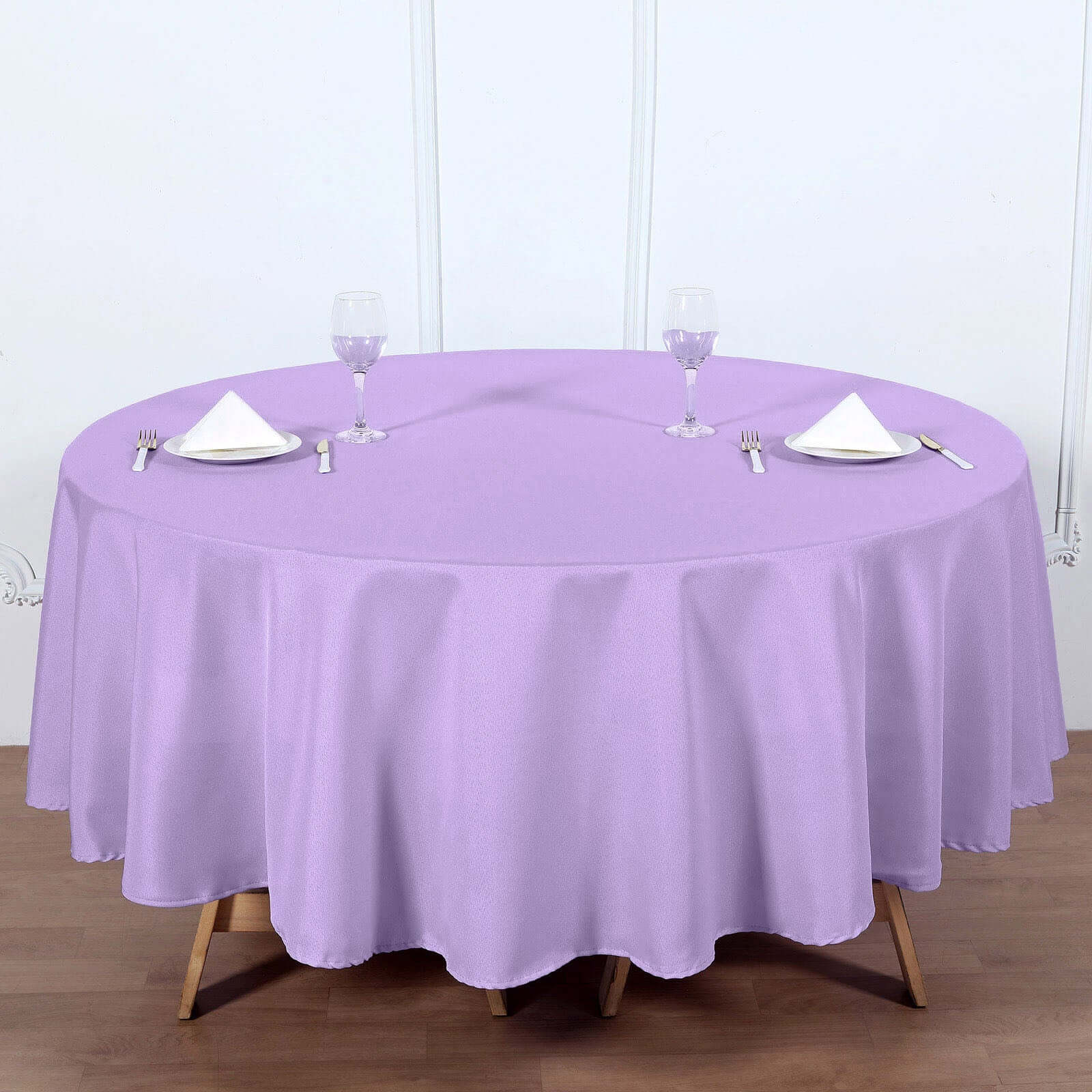 Polyester Round Tablecloth 90" Lavender Lilac - Reusable & Durable Table Cover