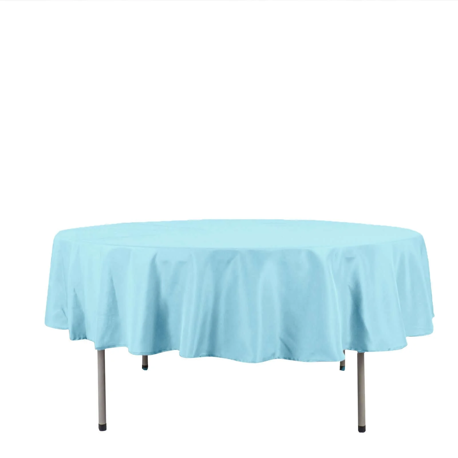 Polyester Round Tablecloth 90" Light Blue - Reusable & Durable Table Cover - Image 6
