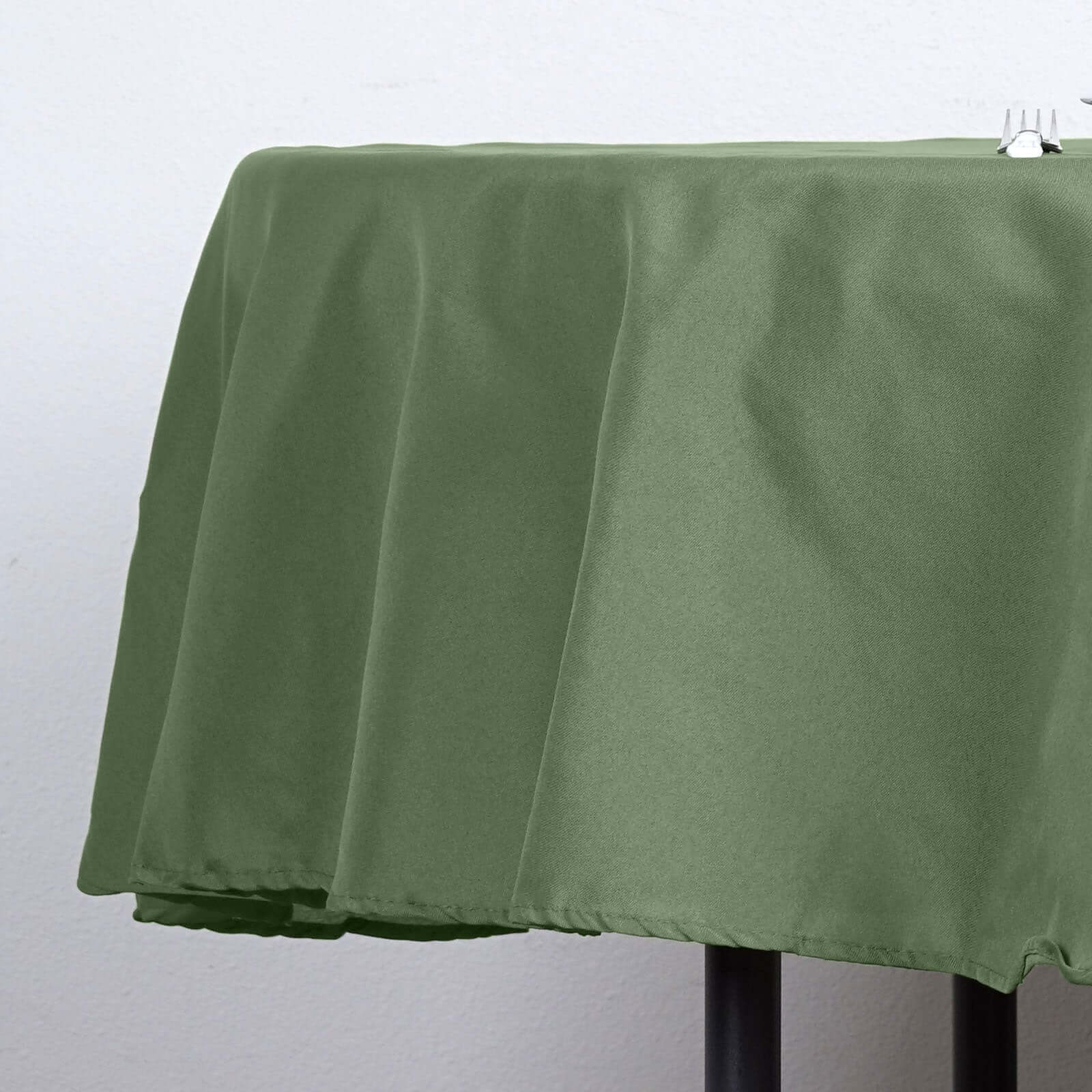 Polyester Round Tablecloth 90" Olive Green - Reusable & Durable Table Cover - Image 5