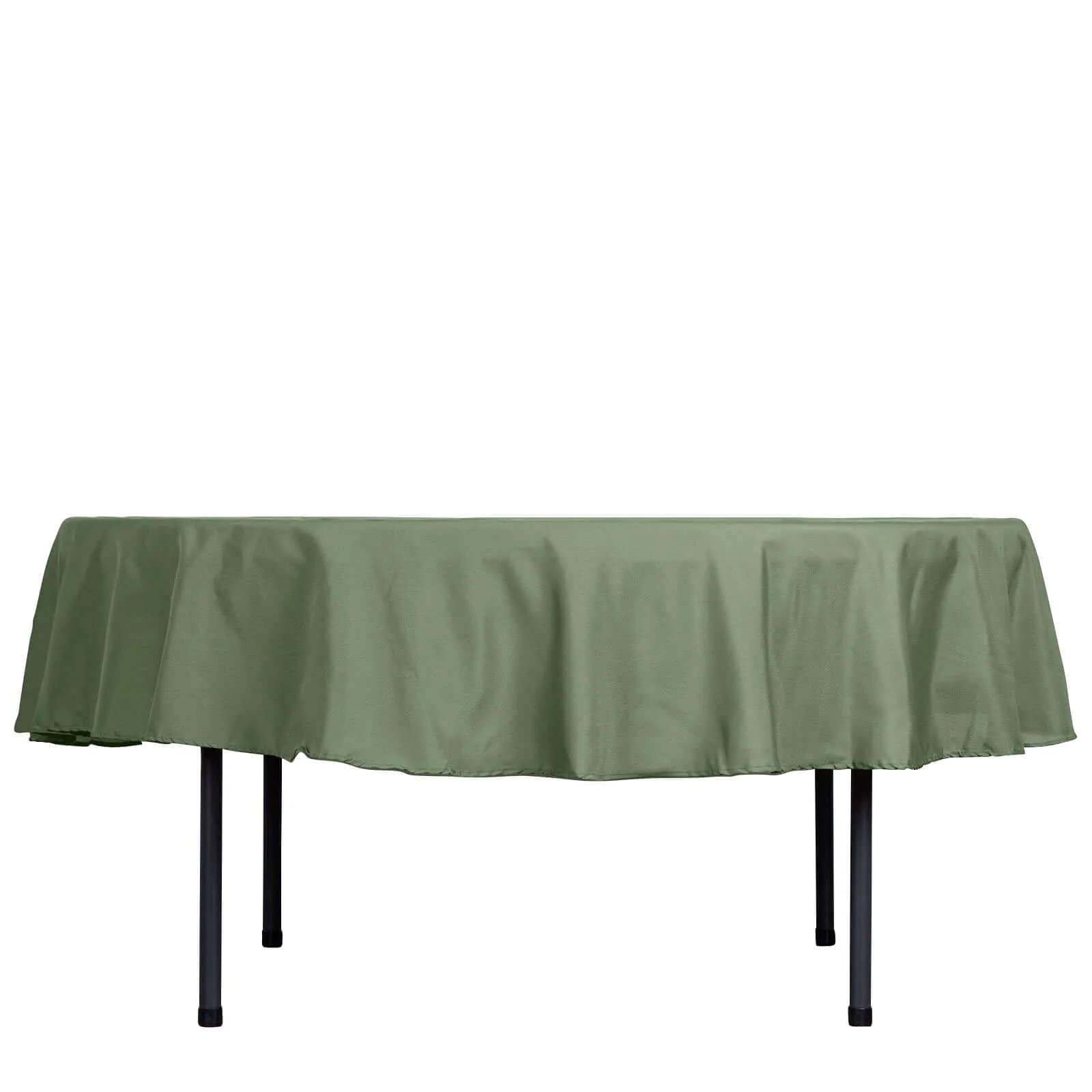 Polyester Round Tablecloth 90" Olive Green - Reusable & Durable Table Cover - Image 6