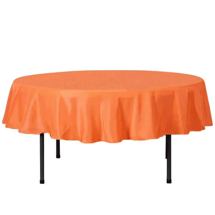 Polyester Round Tablecloth 90" Orange - Reusable & Durable Table Cover - Image 5